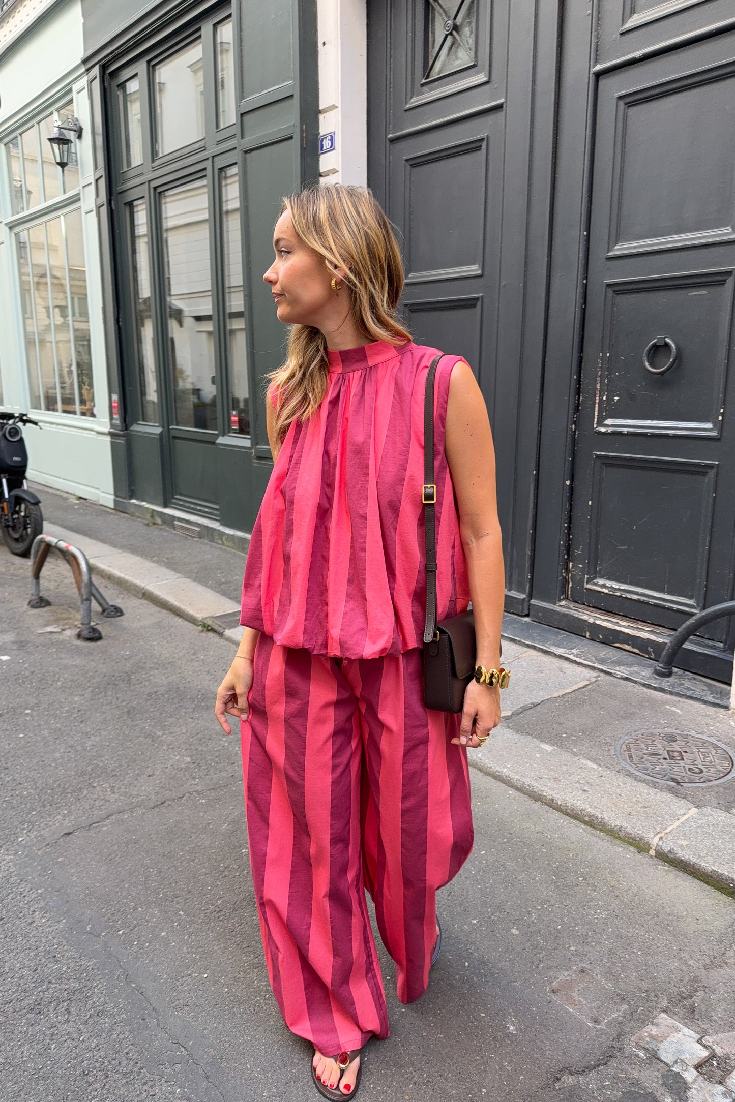 PANTALON LOUIS MAUVE ET ROSE