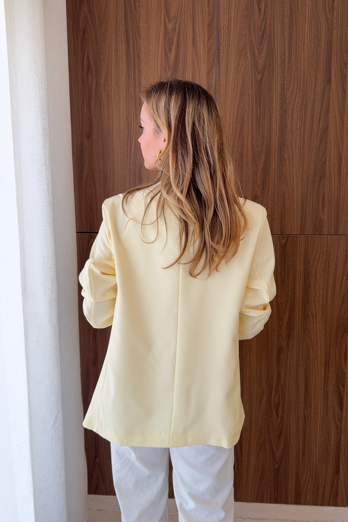 VESTE ASYMETRIQUE LILY - JAUNE PASTEL