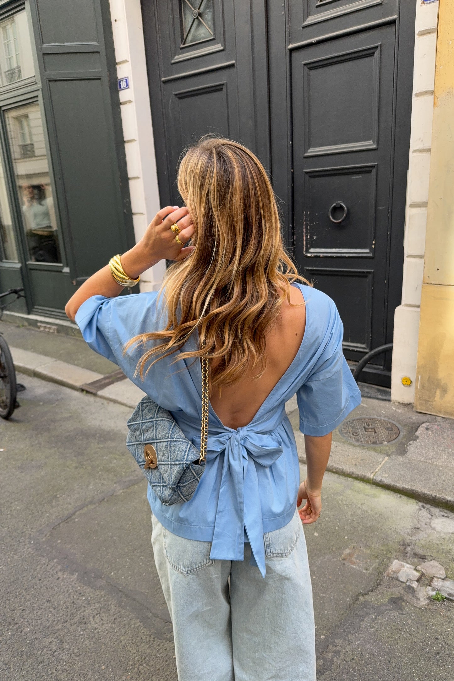 BLOUSE FLORA BLEUE