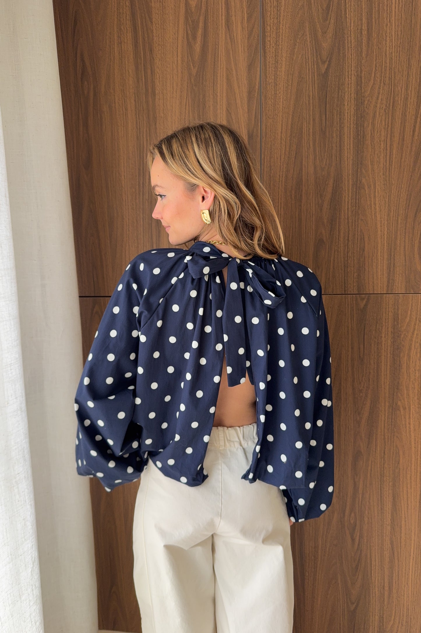 BLOUSE A POIS EVA MARINE