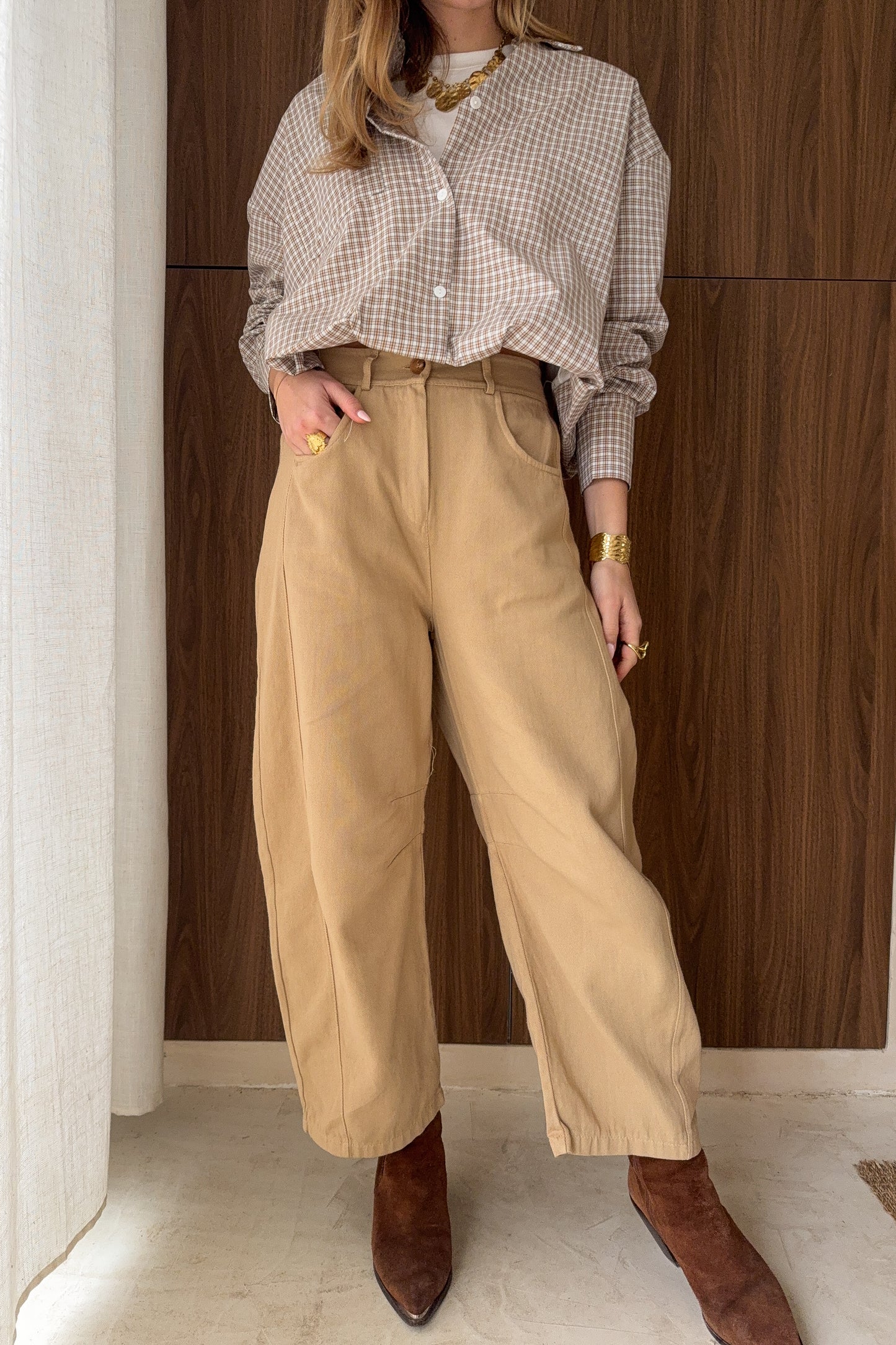 JEAN BEIGE FORME BALLOON