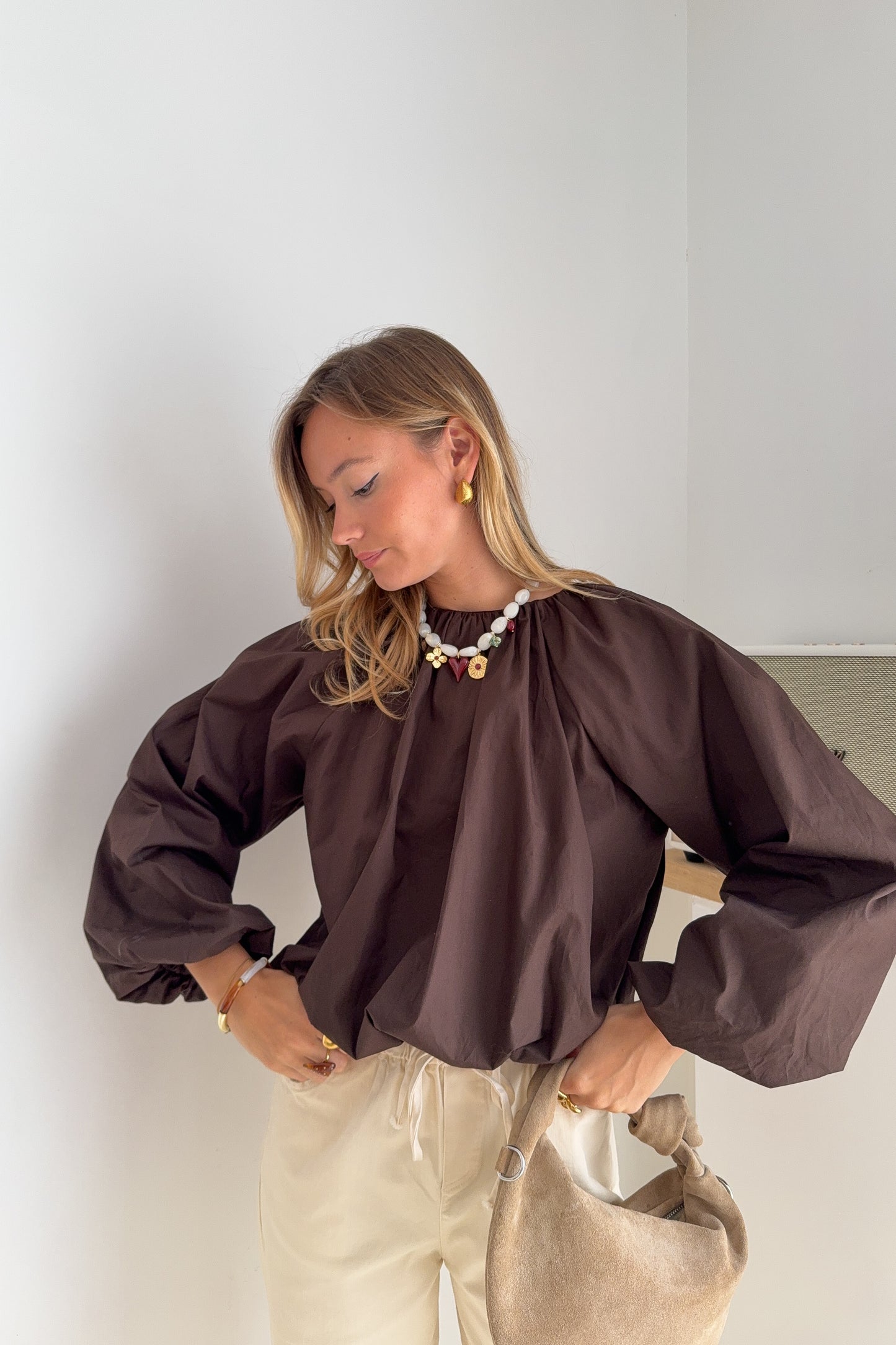 BLOUSE VALERIA MARRON