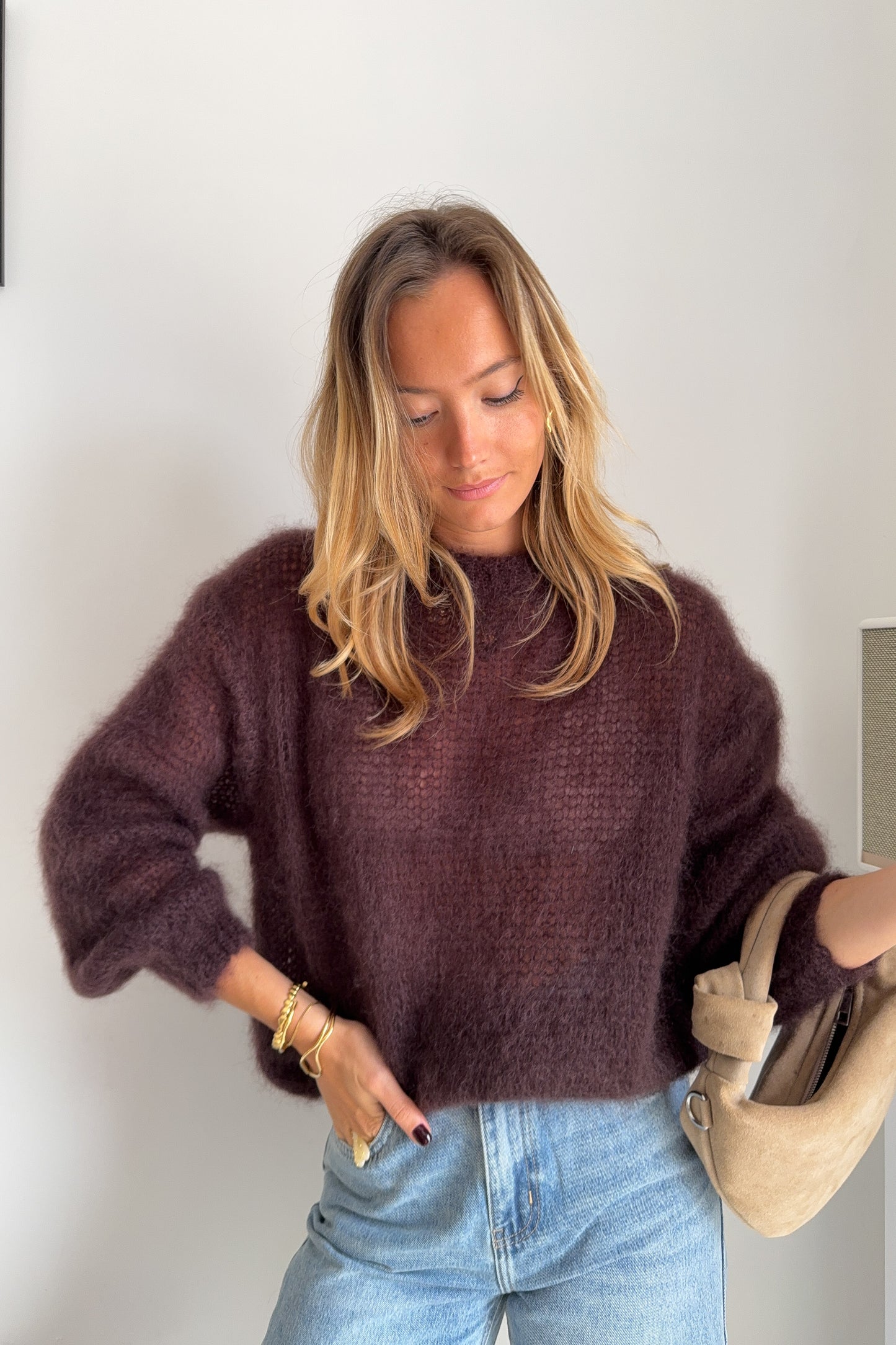 MAILLE FLUFFY CLEA CHOCOLAT (en mohair)