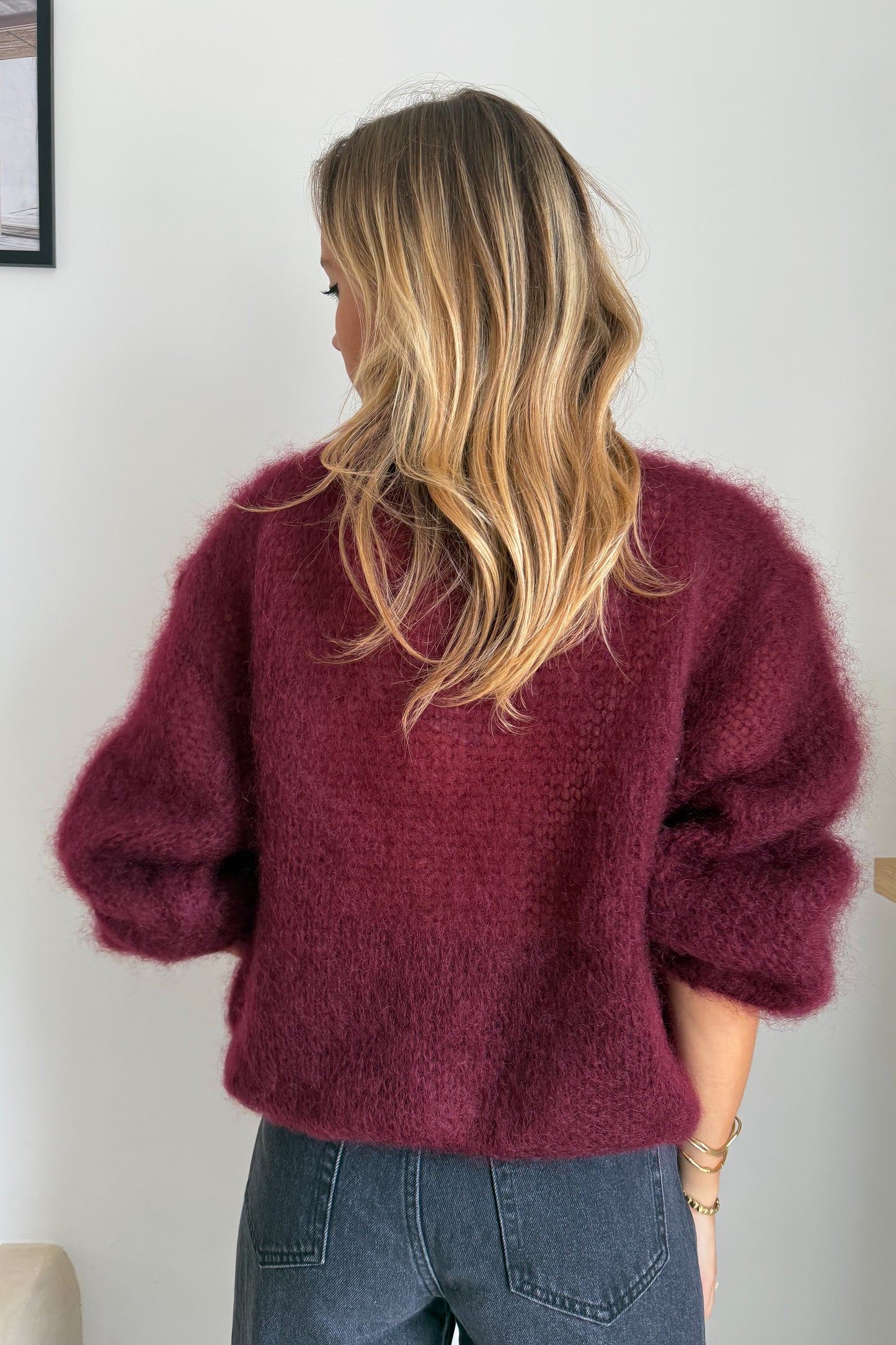 MAILLE FLUFFY CLEA BORDEAUX (en mohair)