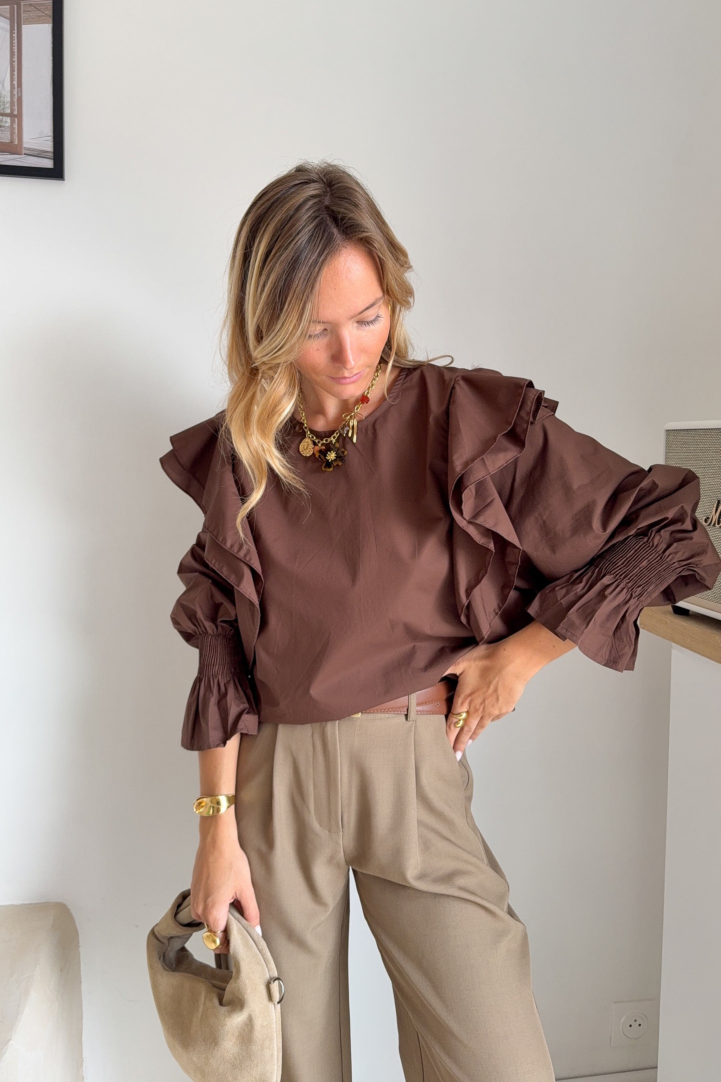 BLOUSE JADE MARRON