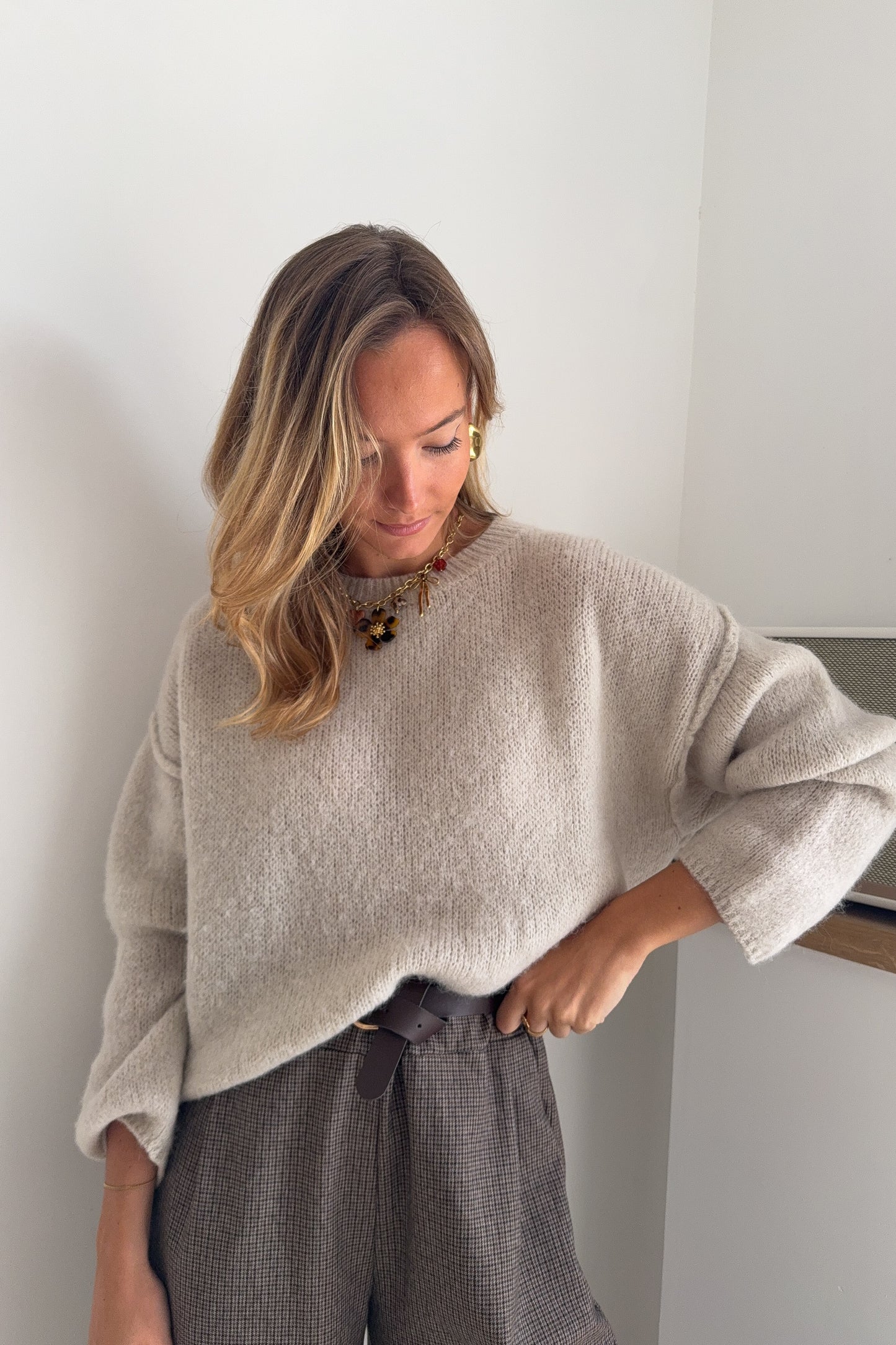 PULL JEREMIAH BEIGE (alpaga)