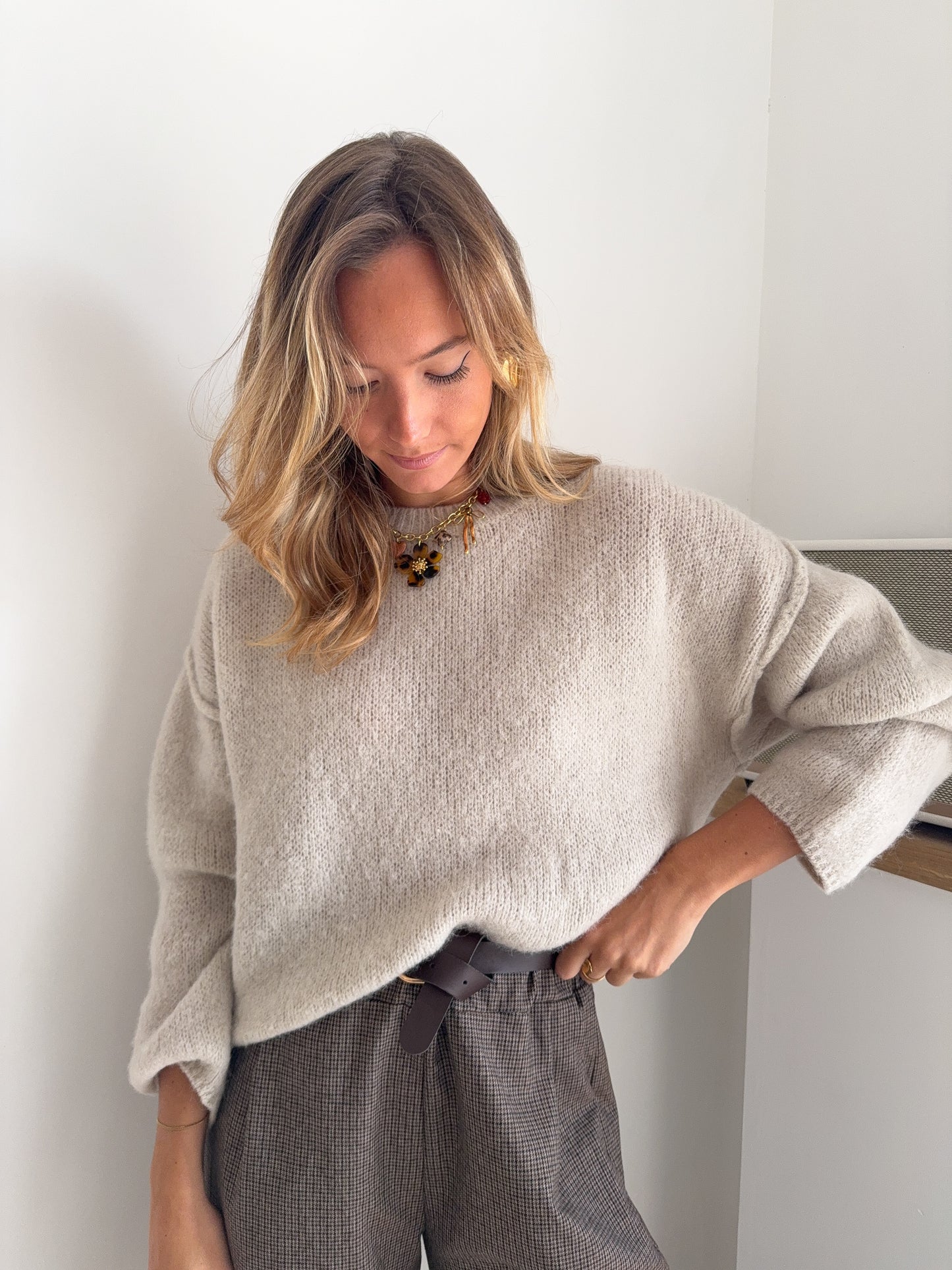 PULL JEREMIAH BEIGE (alpaga)