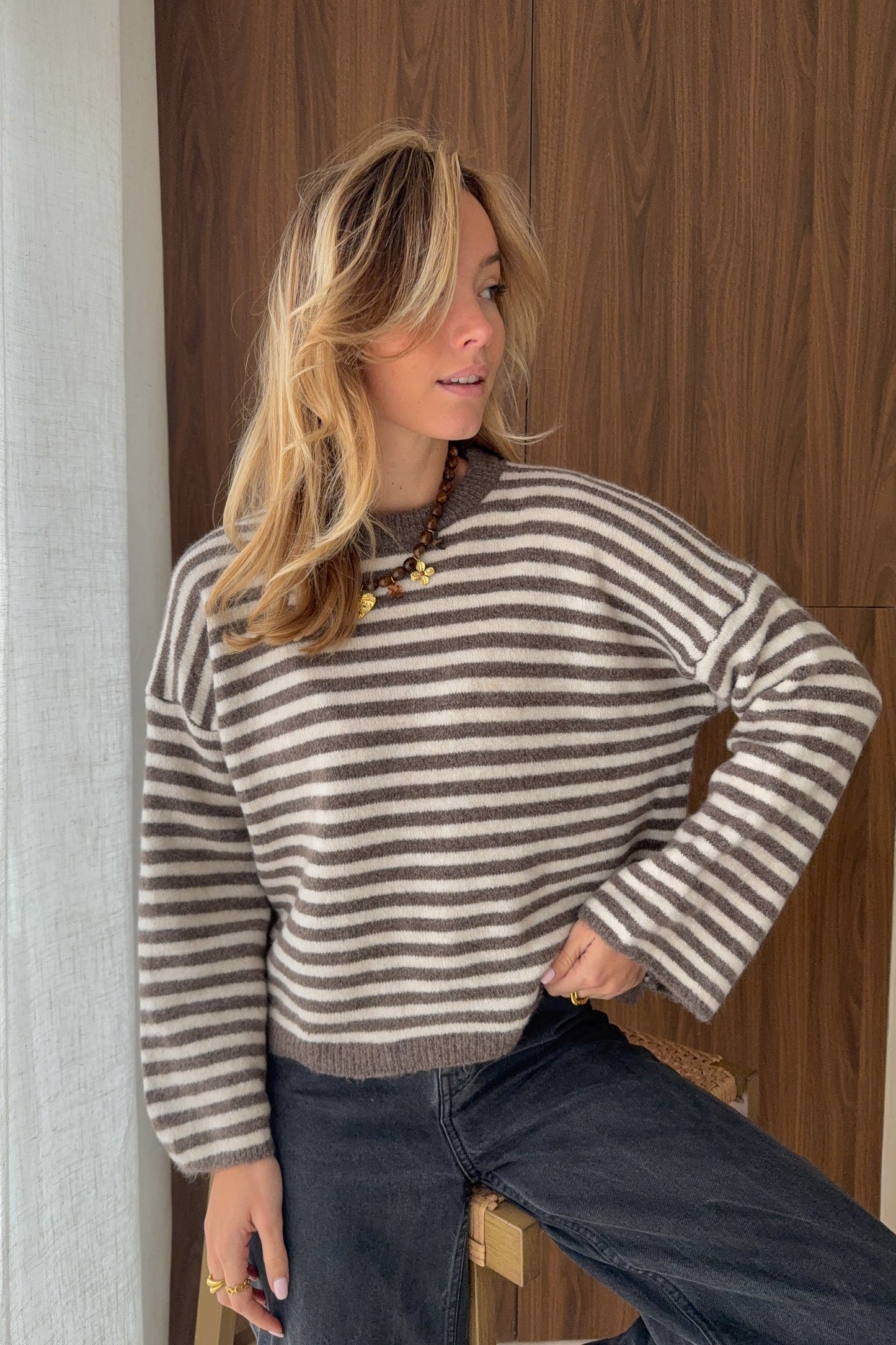 PULL IGOR MARRON ECRU