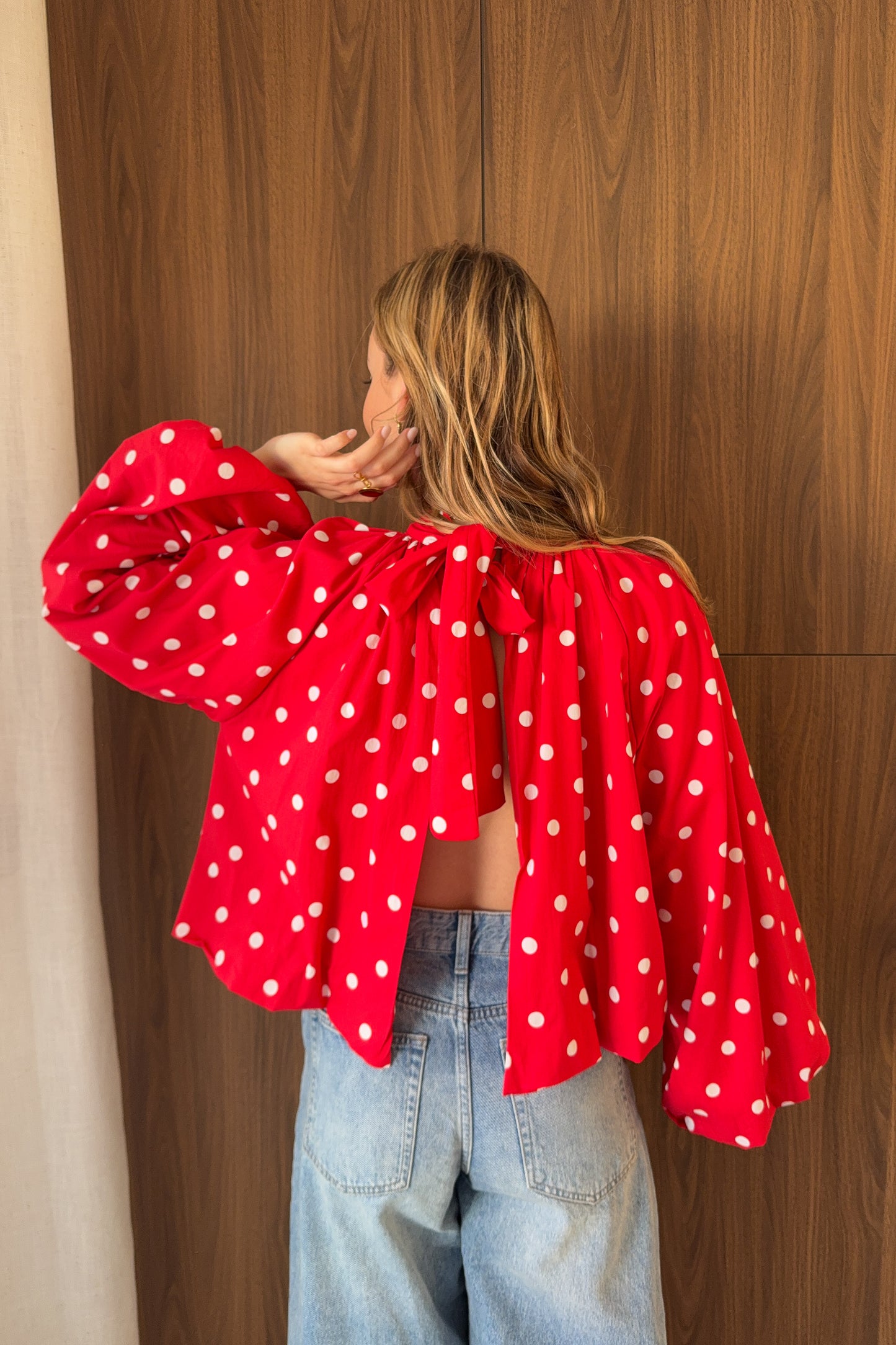 BLOUSE A POIS EVA ROUGE