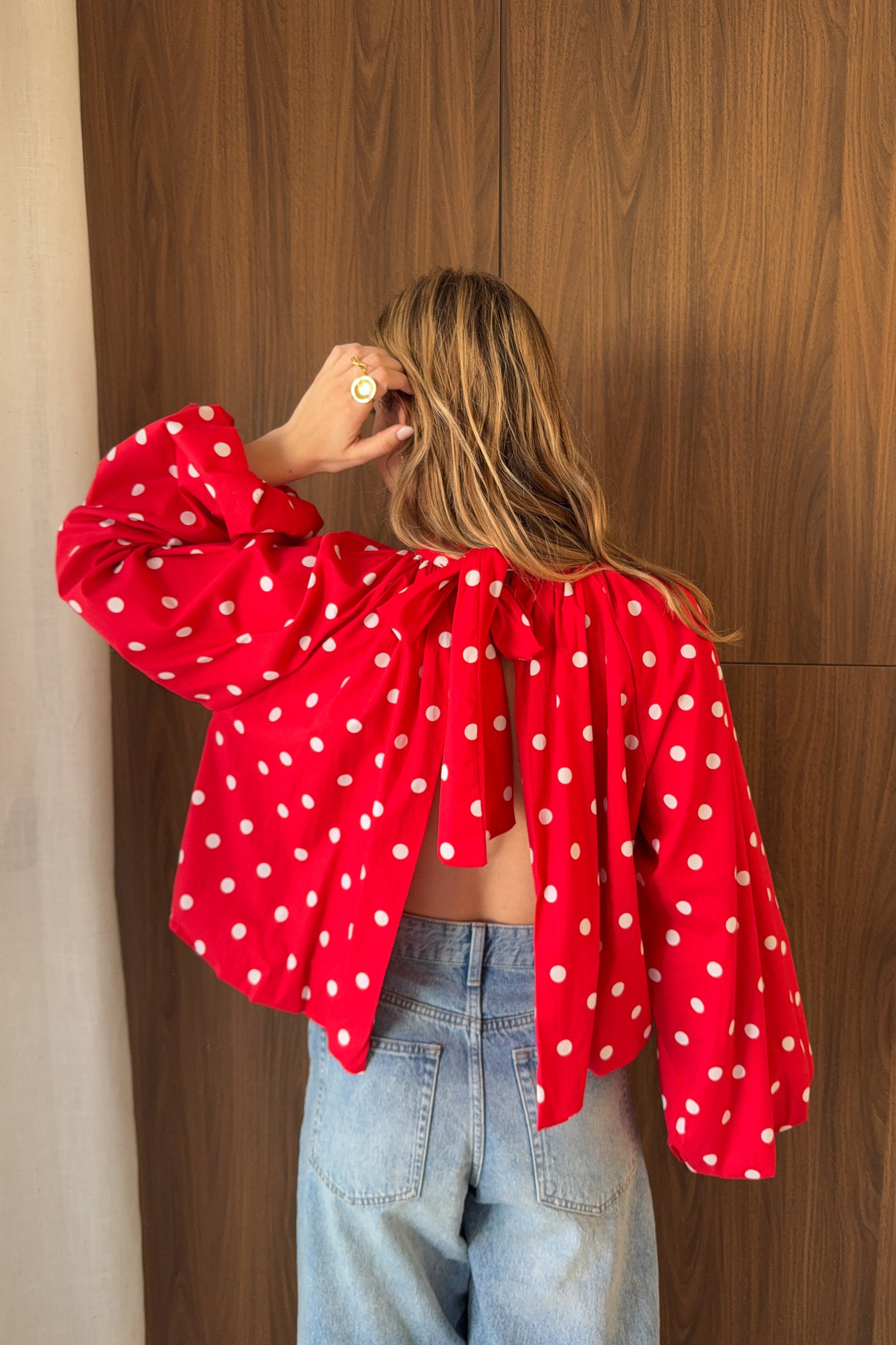 BLOUSE A POIS EVA ROUGE
