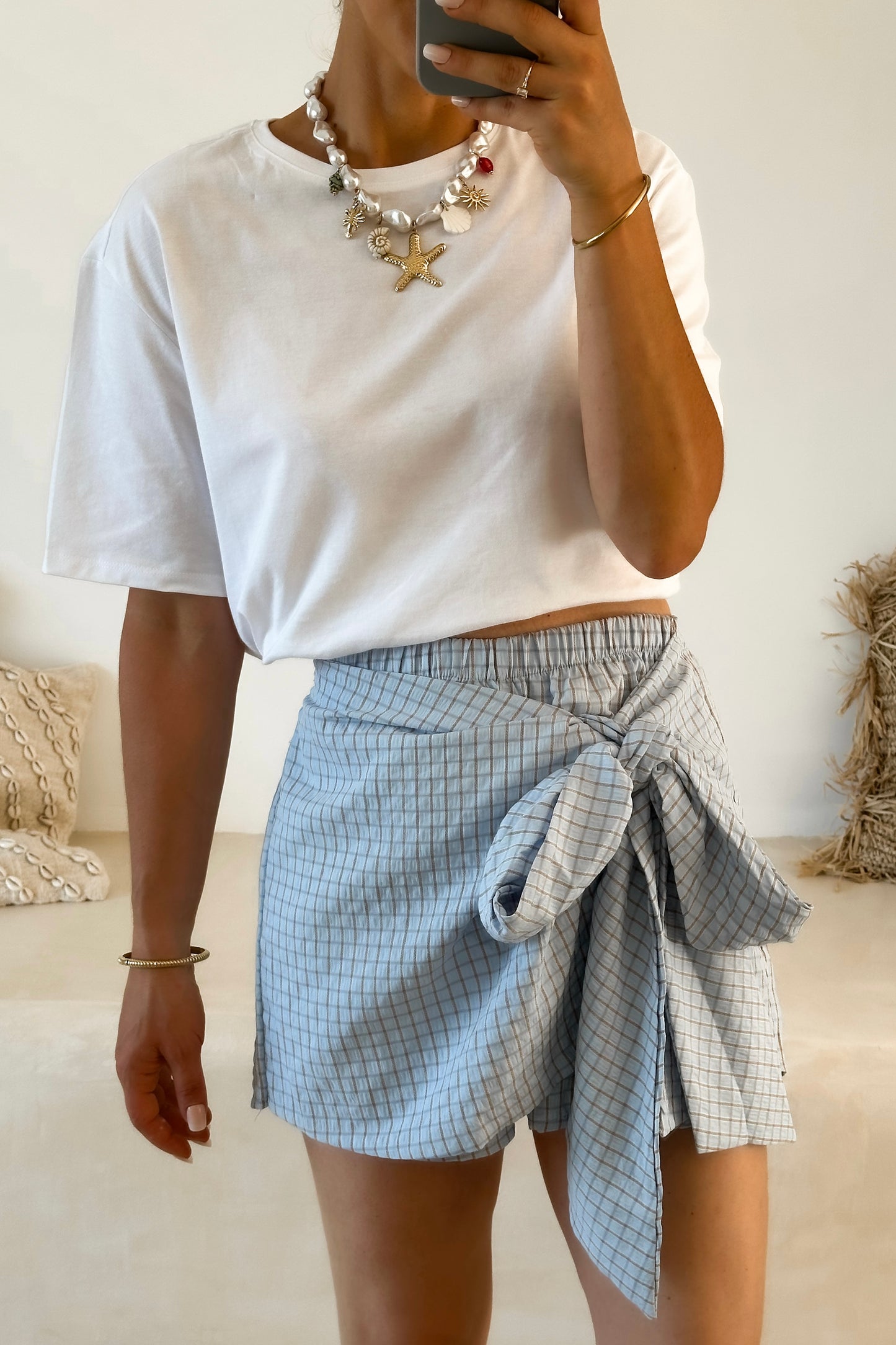 JUPE SHORT SOPHIA BLEUE