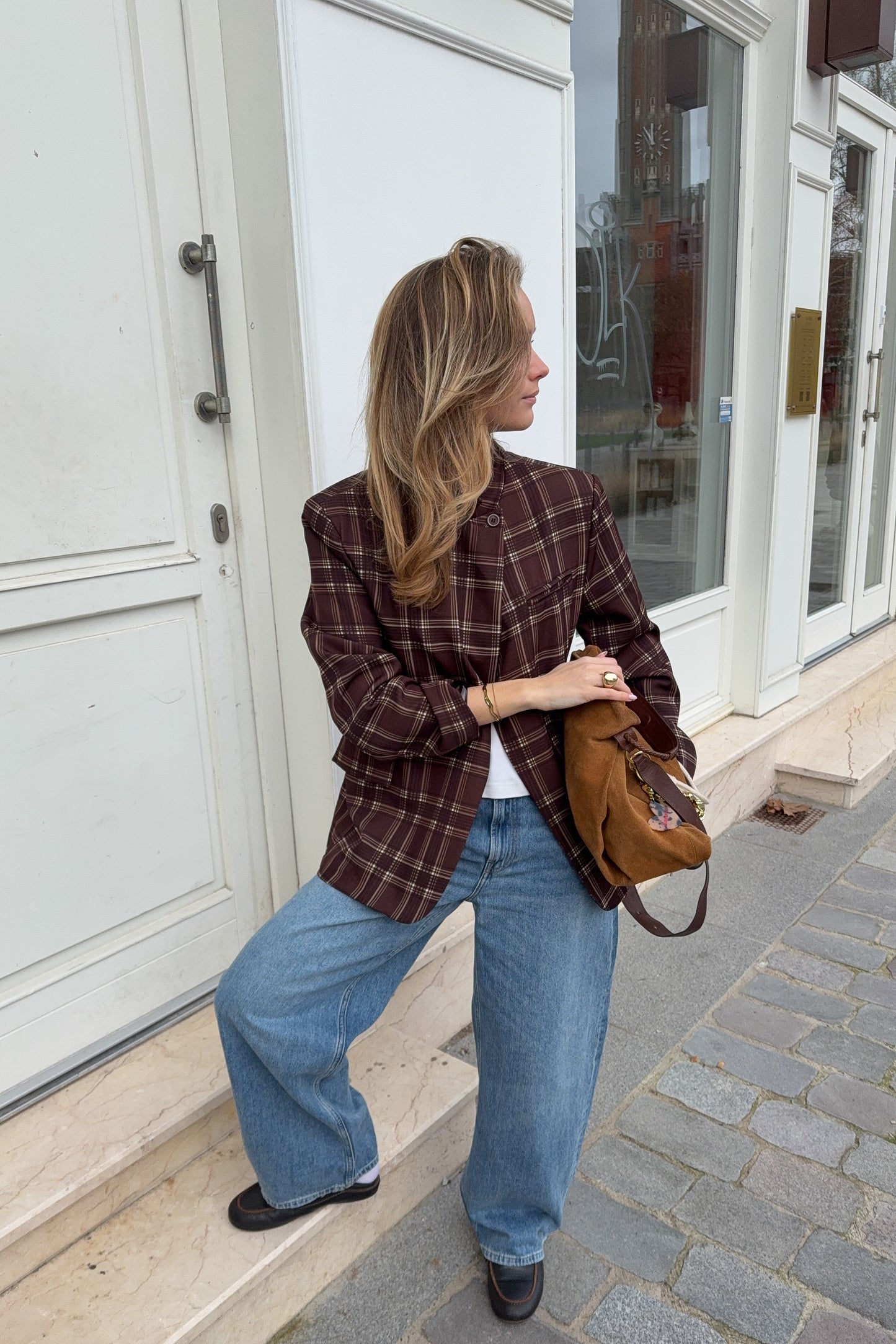 VESTE ASYMETRIQUE ZOE - CHOCO