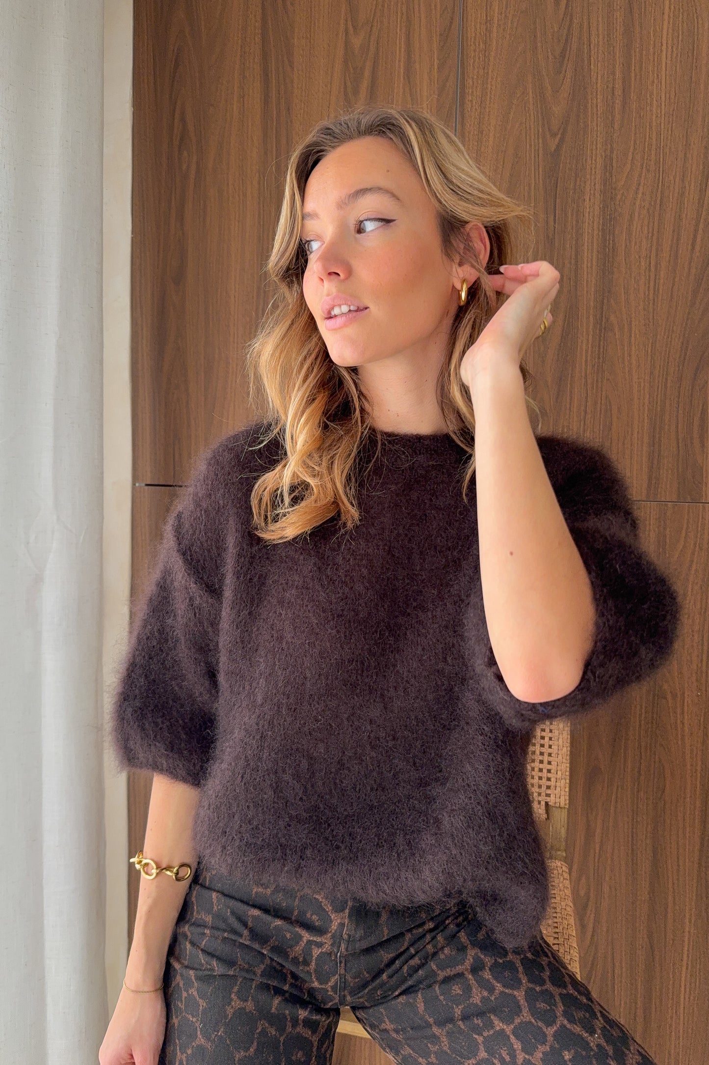 PULL LOUIS CHOCOLAT (80% kid mohair)
