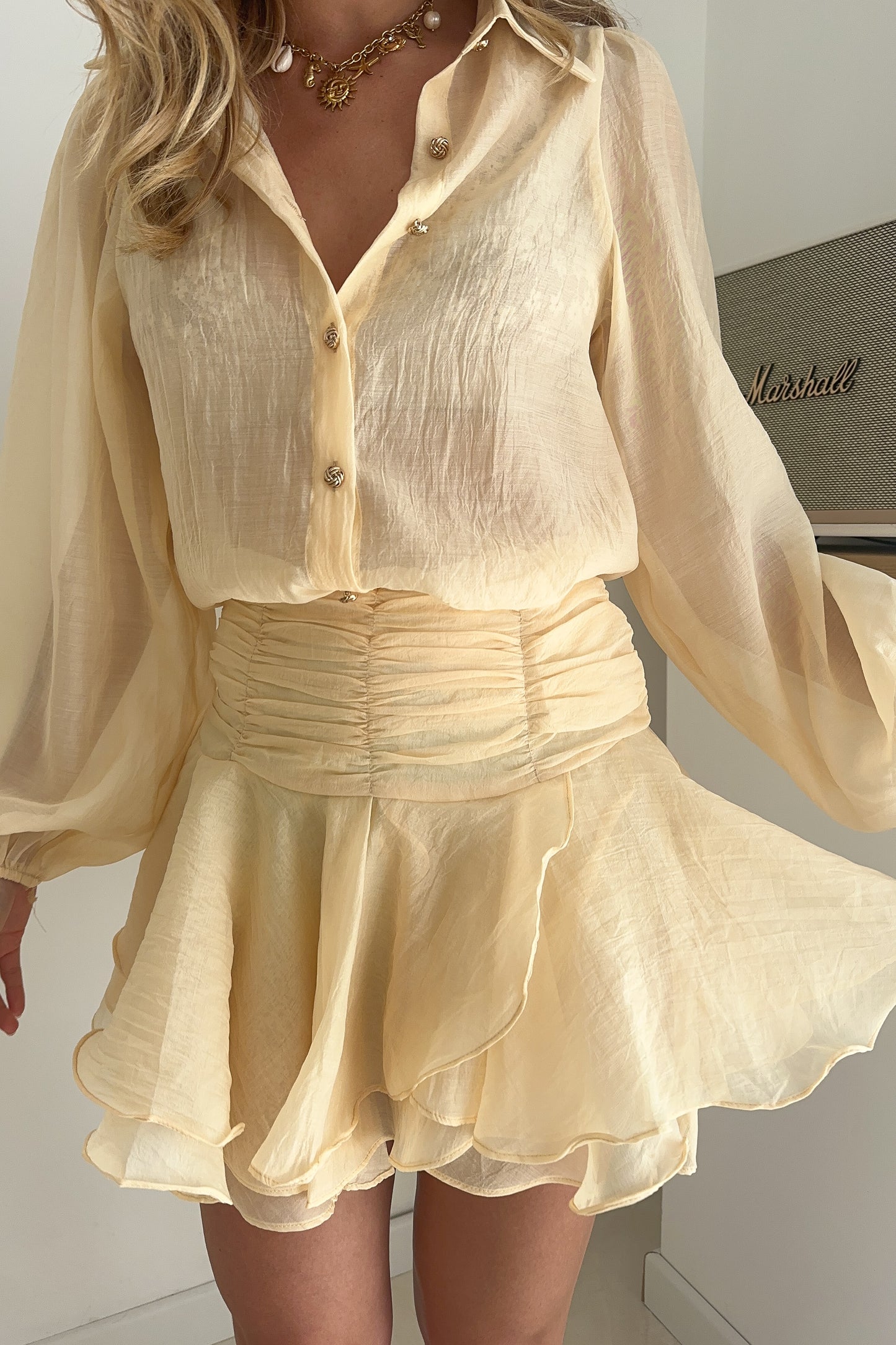 JUPE SHORT AUGUSTINE JAUNE