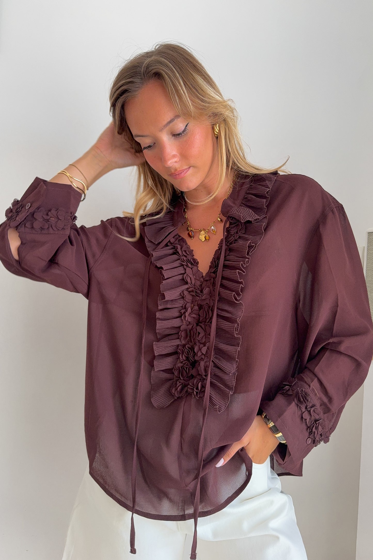 BLOUSE GAELLE MARRON