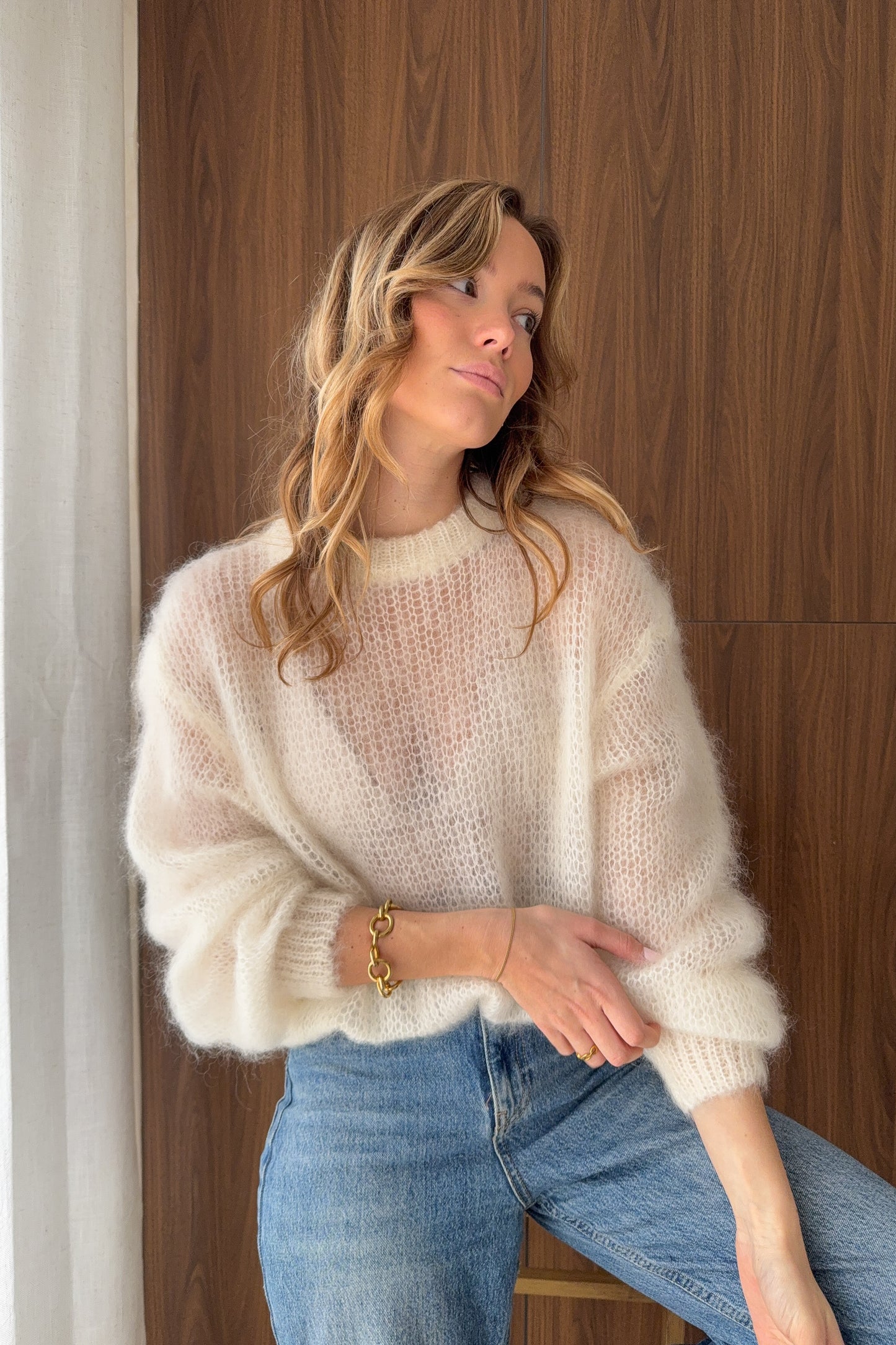 MAILLE FLUFFY CLEA ECRU (en mohair)