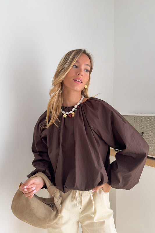 BLOUSE VALERIA MARRON