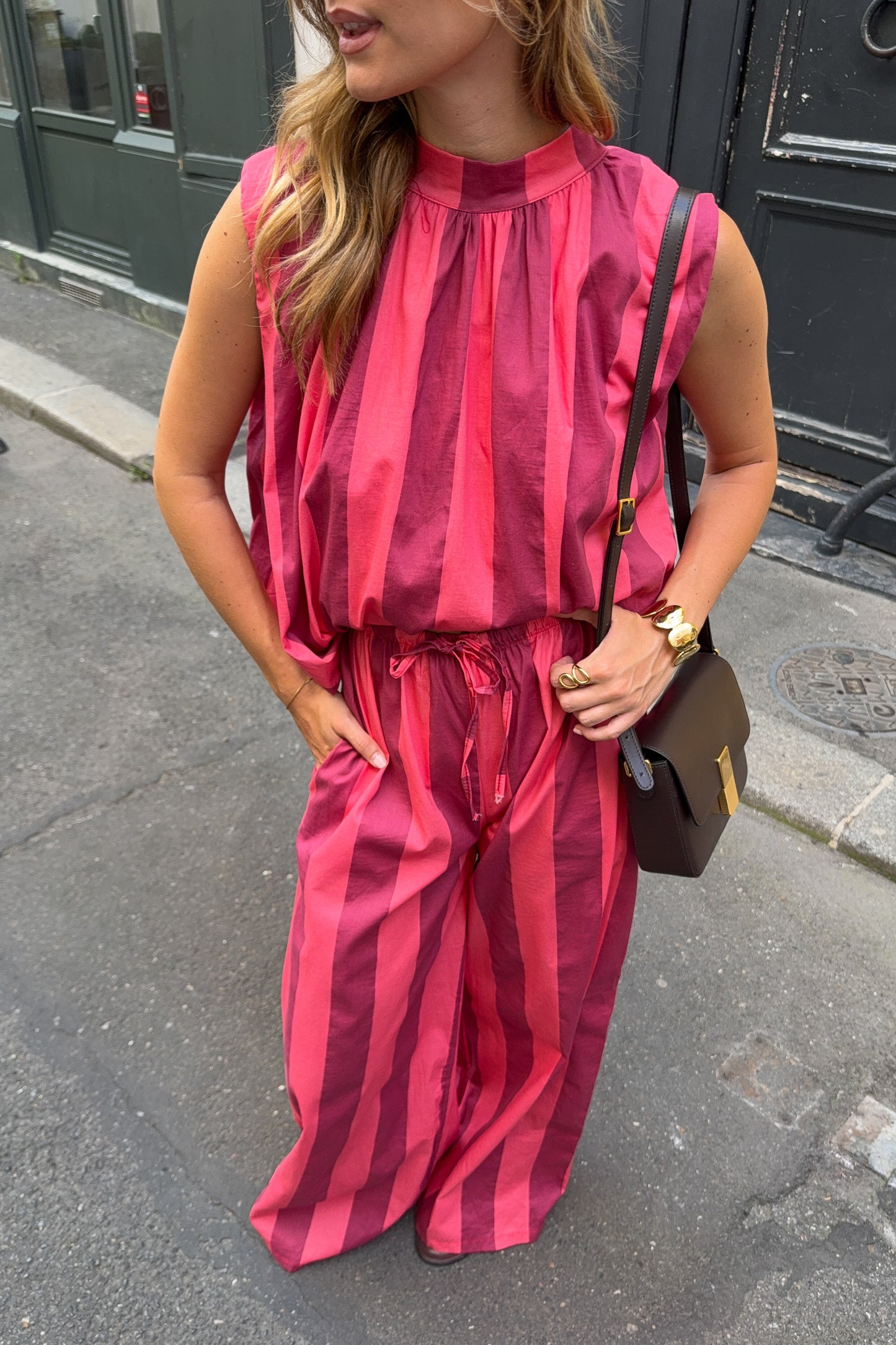 PANTALON LOUIS MAUVE ET ROSE
