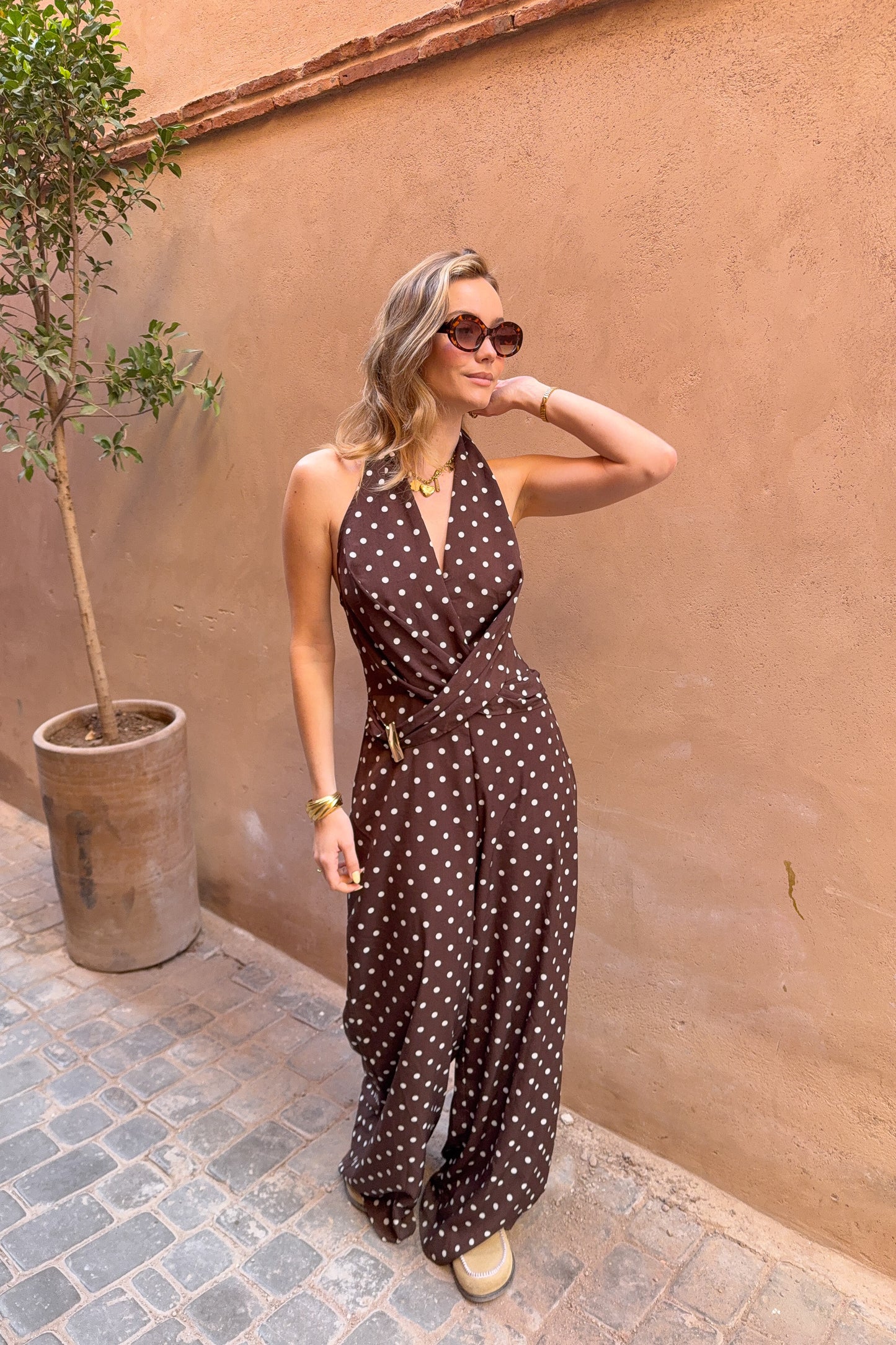 COMBI PANTALON MALIKA CHOCO