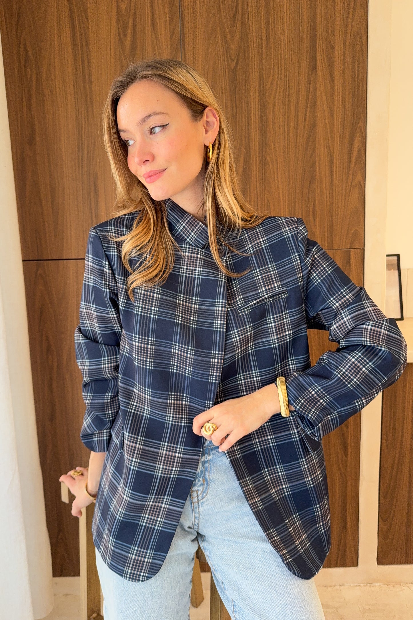 VESTE ASYMETRIQUE ZOE - MARINE