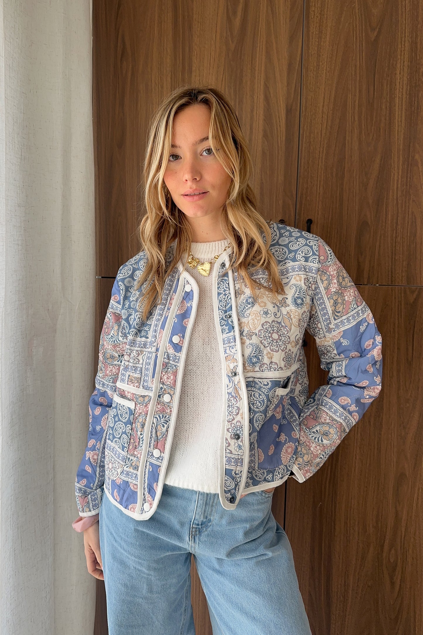 VESTE PATCHWORK BLEUE