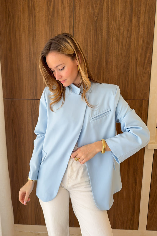 VESTE ASYMETRIQUE LILY -  BLEUE