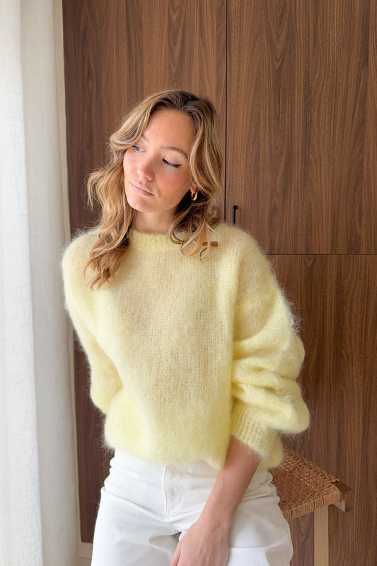 PULL ALMA JAUNE (80% mohair)