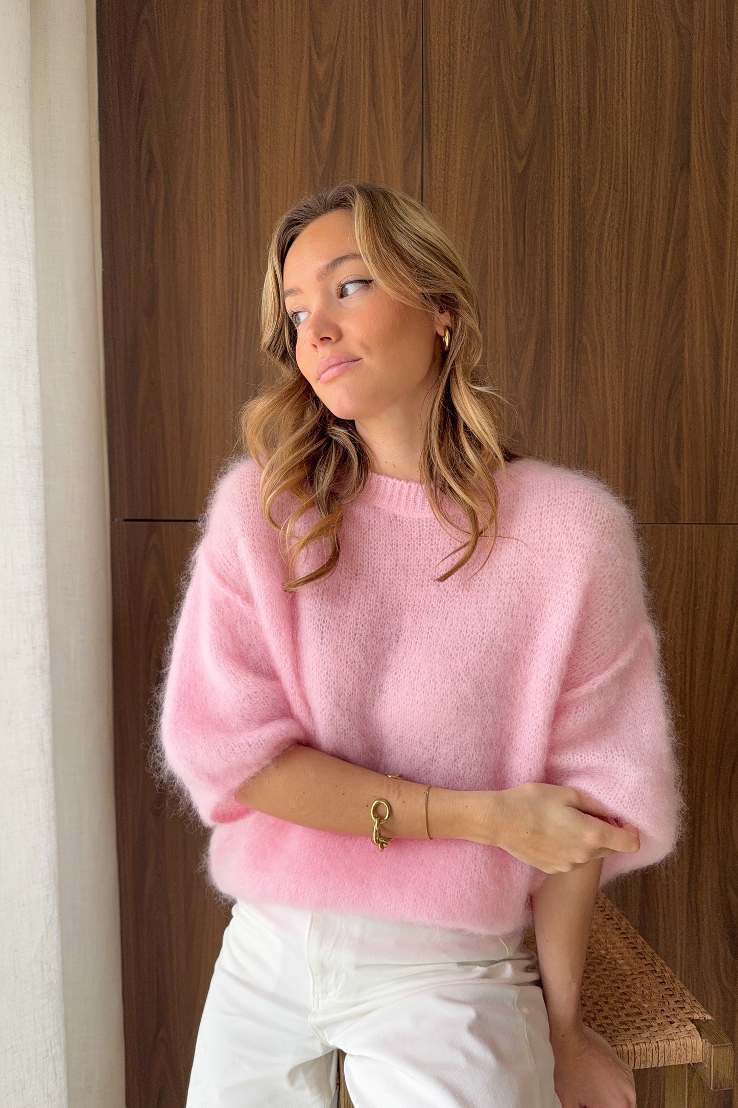 PULL LOUIS ROSE (80% kid mohair)