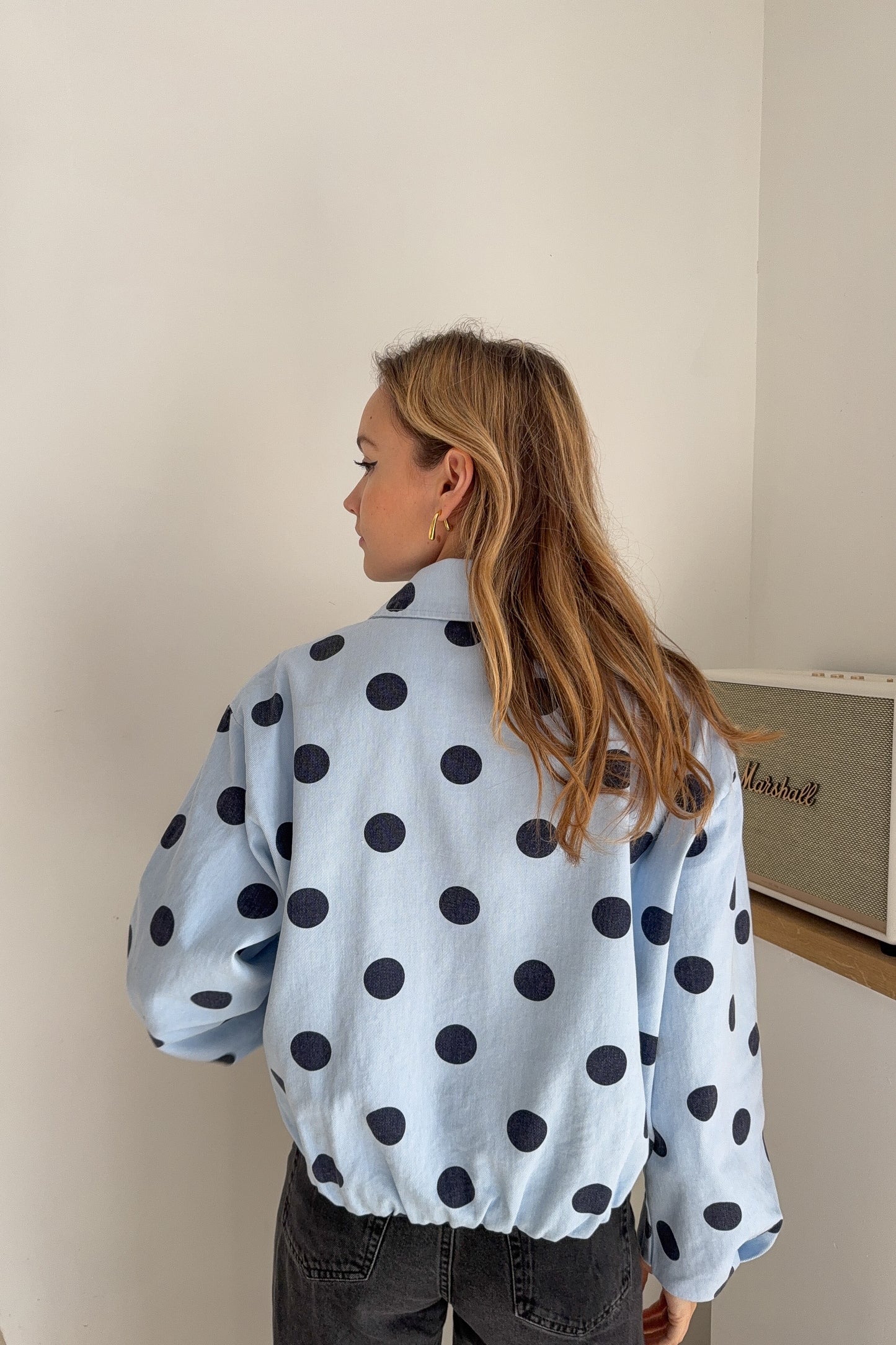 VESTE A POIS MARTINA BLEUE