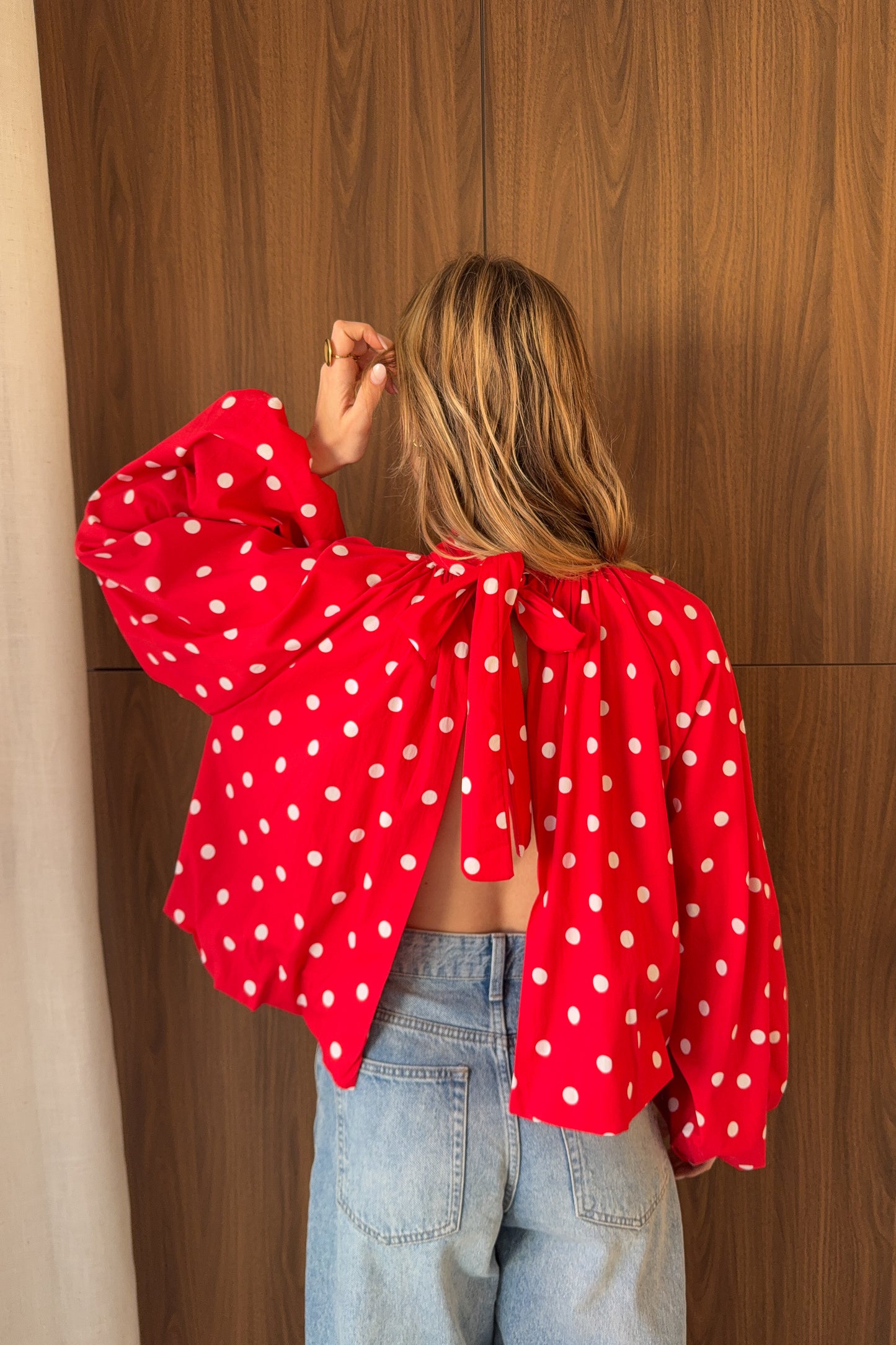 BLOUSE A POIS EVA ROUGE