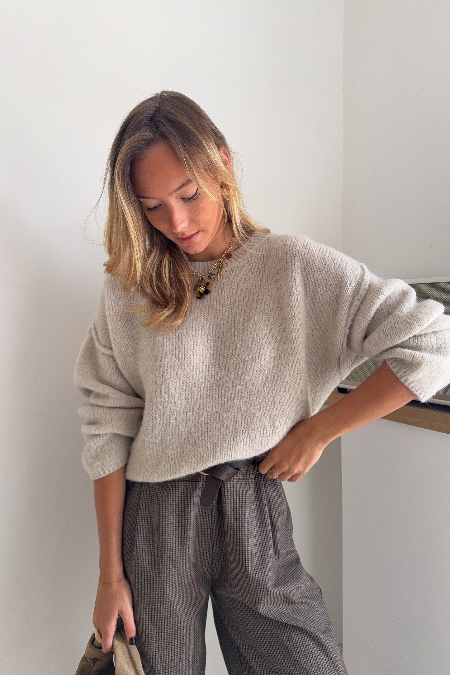 PULL JEREMIAH BEIGE (alpaga)