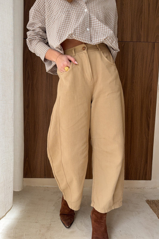 JEAN BEIGE FORME BALLOON