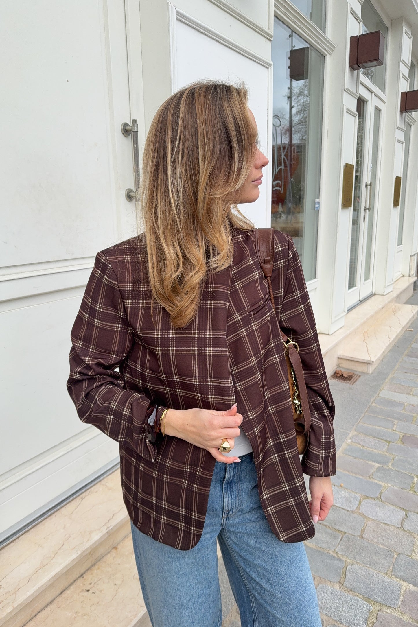 VESTE ASYMETRIQUE ZOE - CHOCO