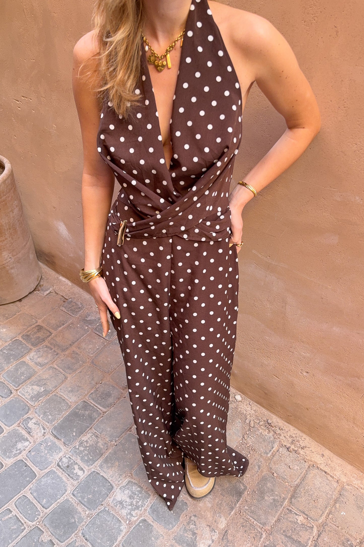 COMBI PANTALON MALIKA CHOCO