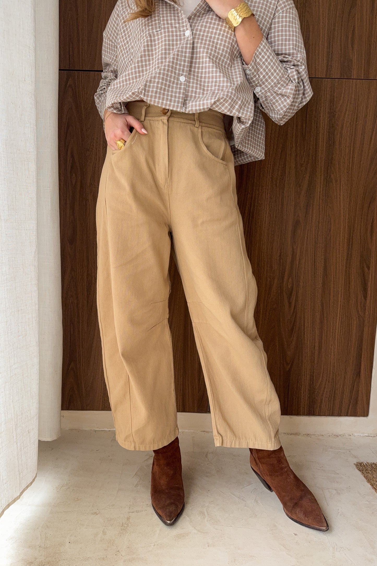 JEAN BEIGE FORME BALLOON