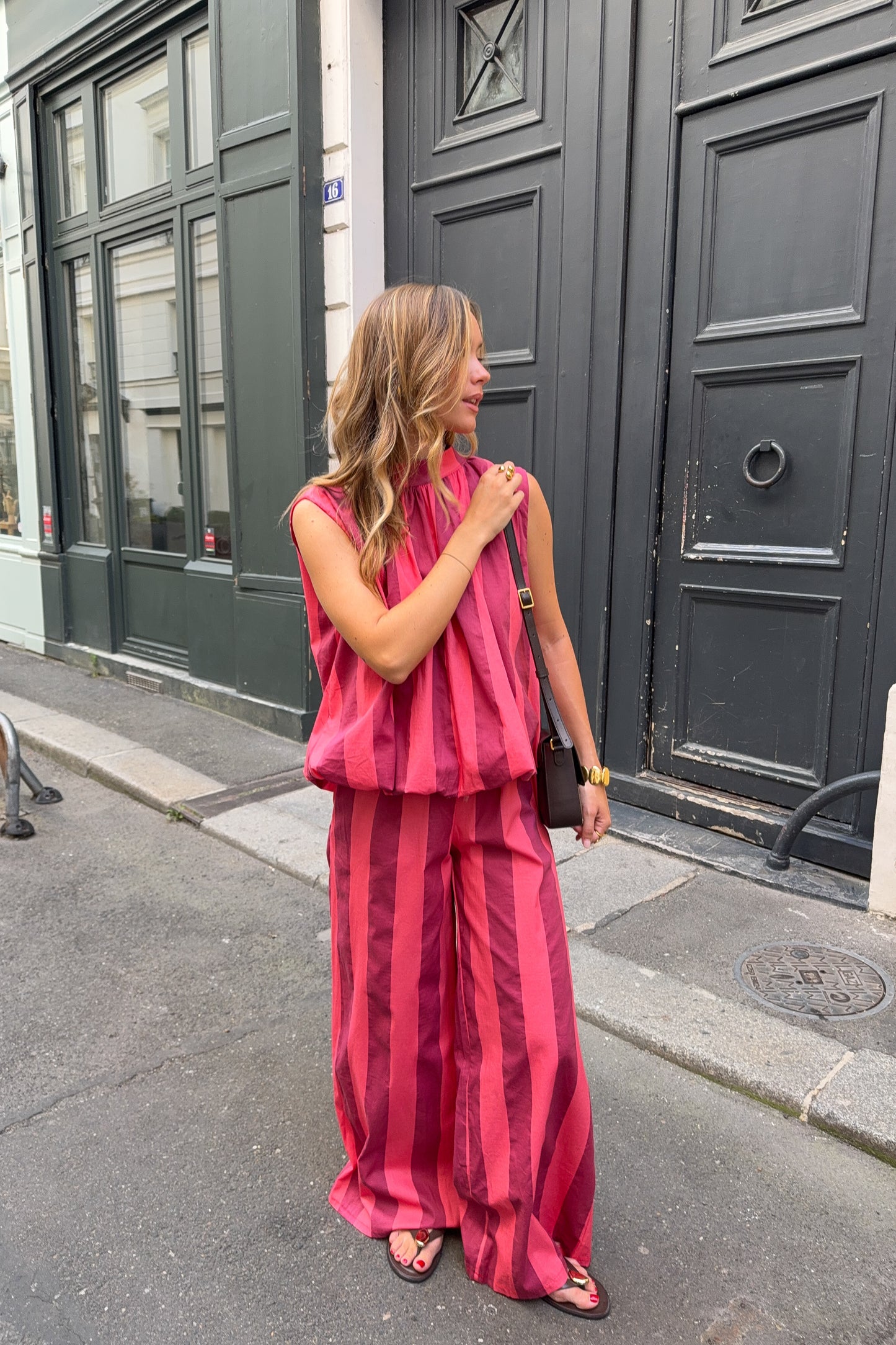 TOP ANTOINE ROSE ET MAUVE
