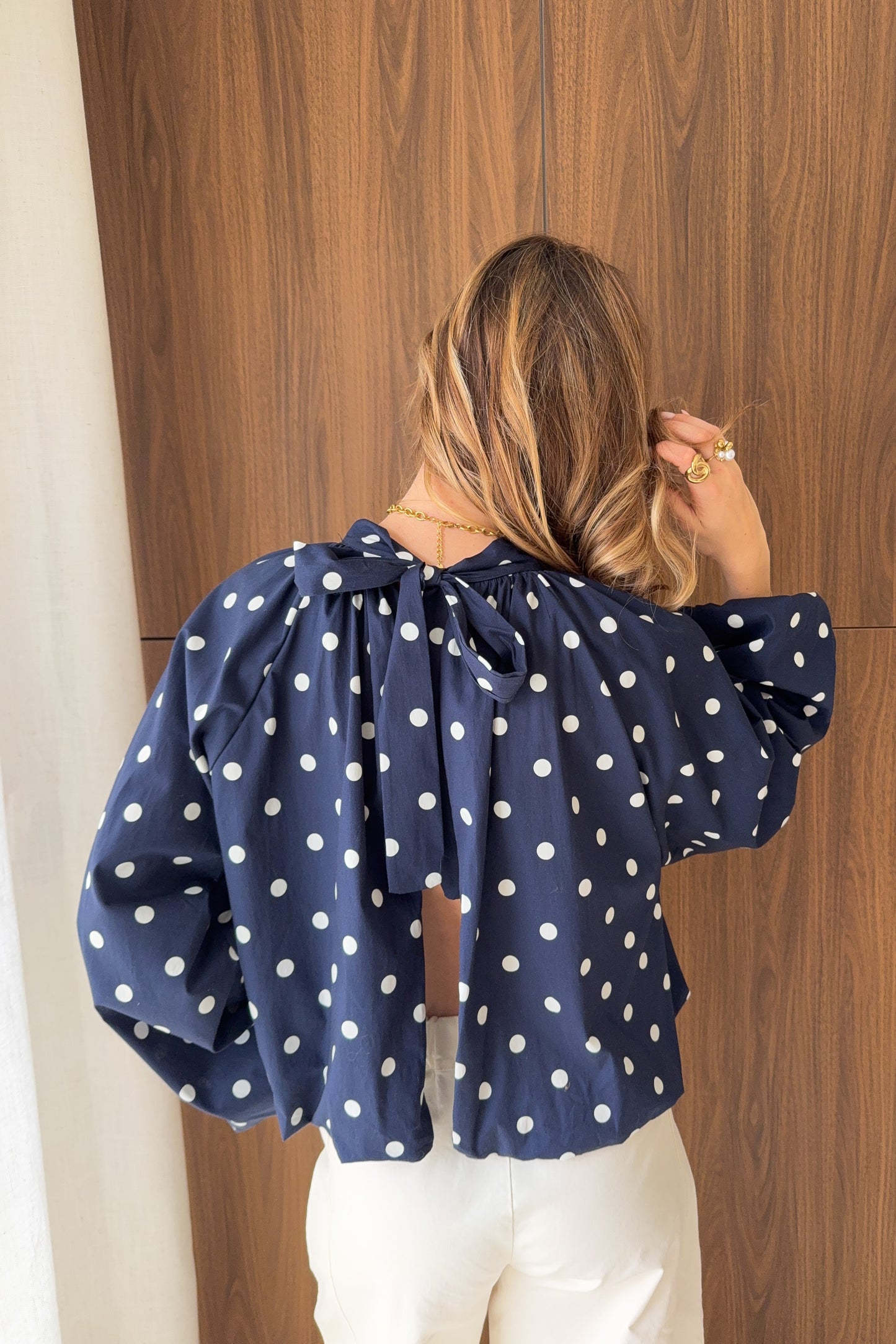 BLOUSE A POIS EVA MARINE
