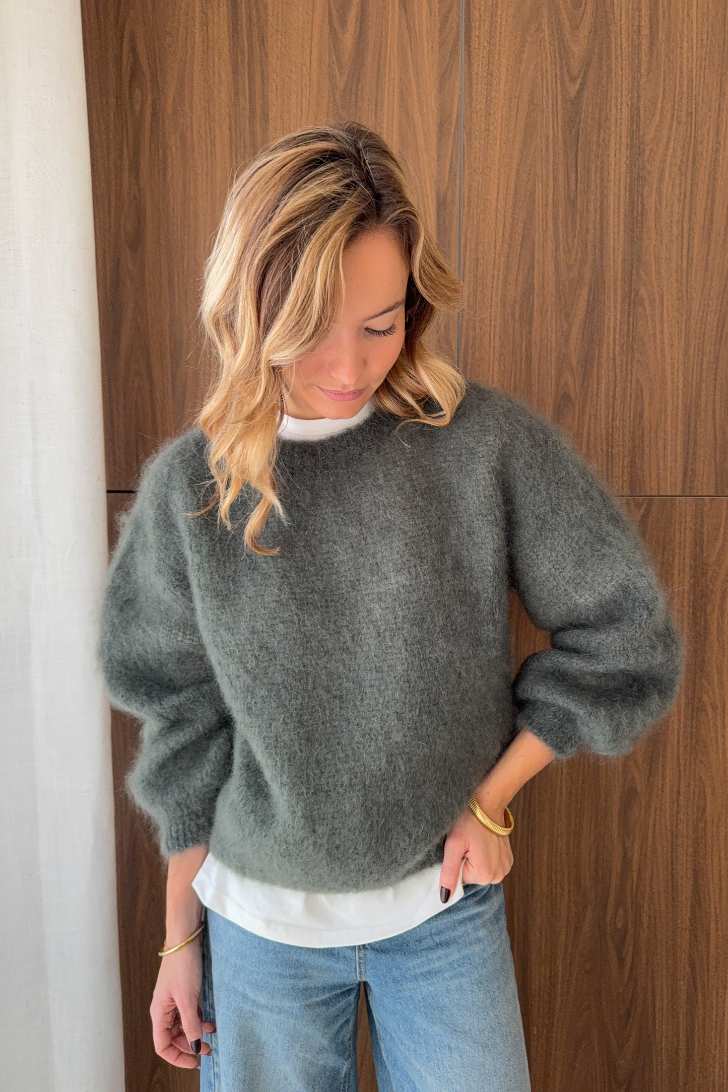 PULL ALMA KAKI (80% mohair)