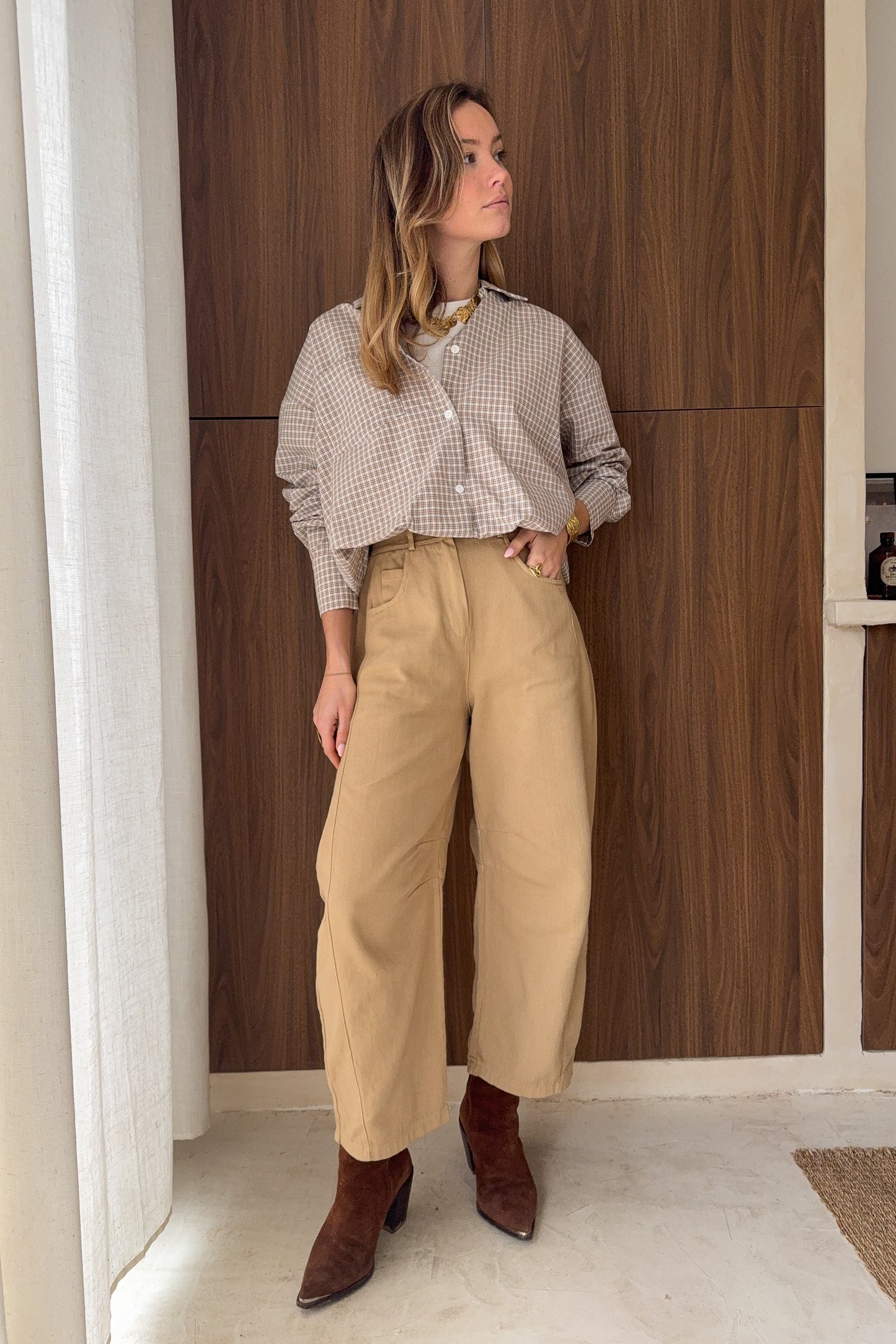 JEAN BEIGE FORME BALLOON