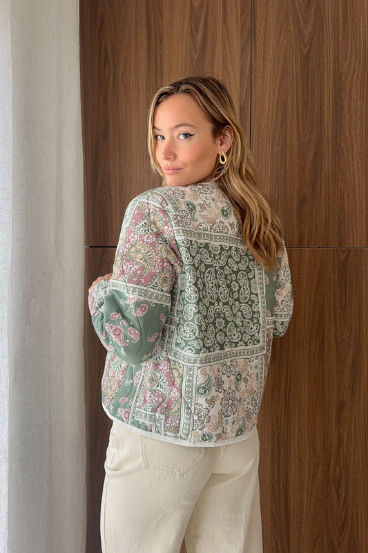 VESTE PATCHWORK VERTE