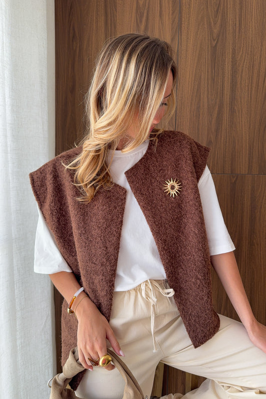 VESTE RITA MARRON