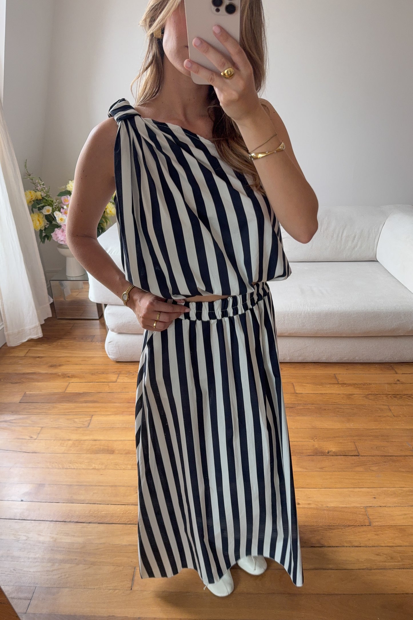 ENSEMBLE LOLA MARINE ET ECRU
