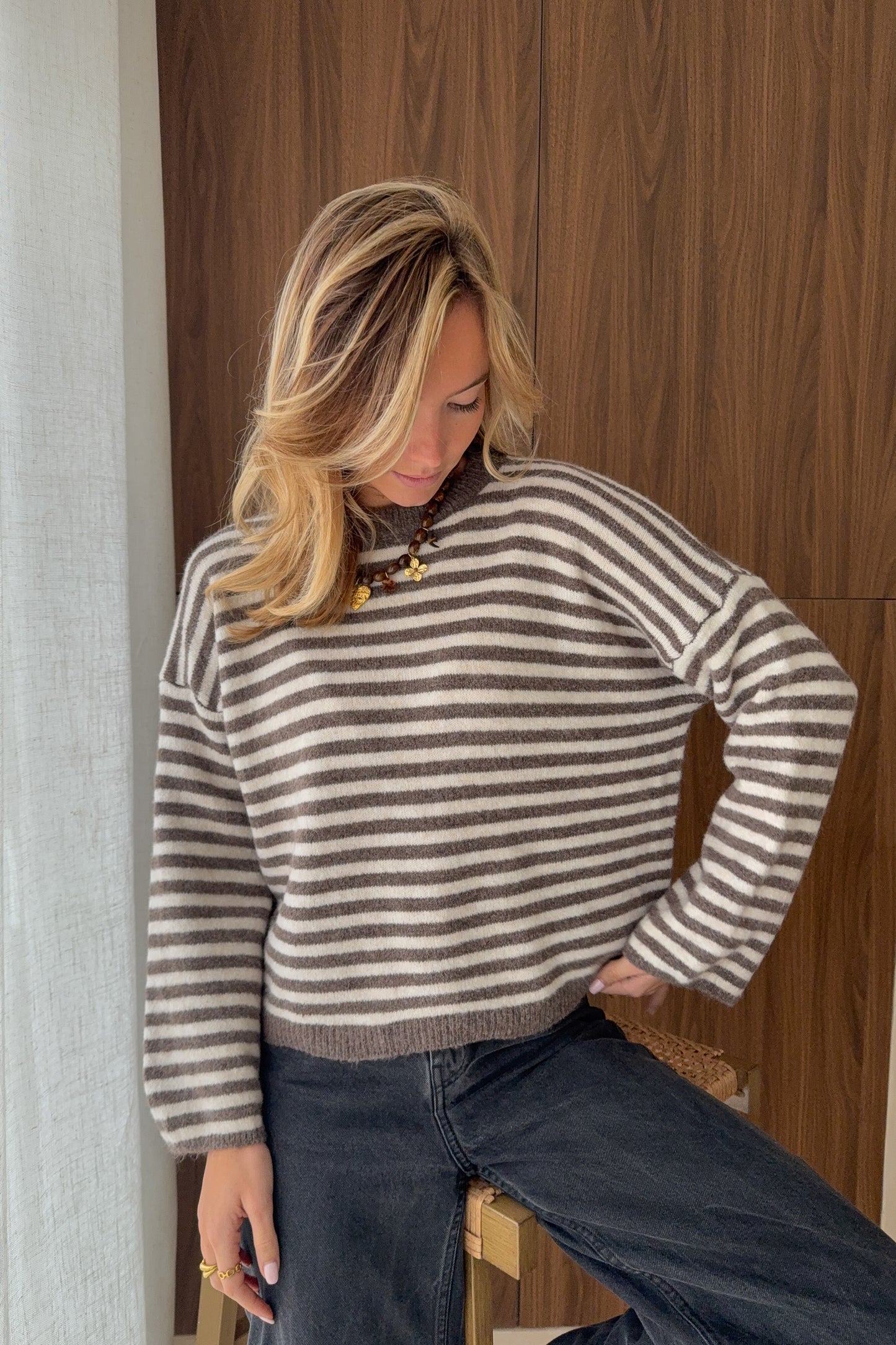 PULL IGOR MARRON ECRU