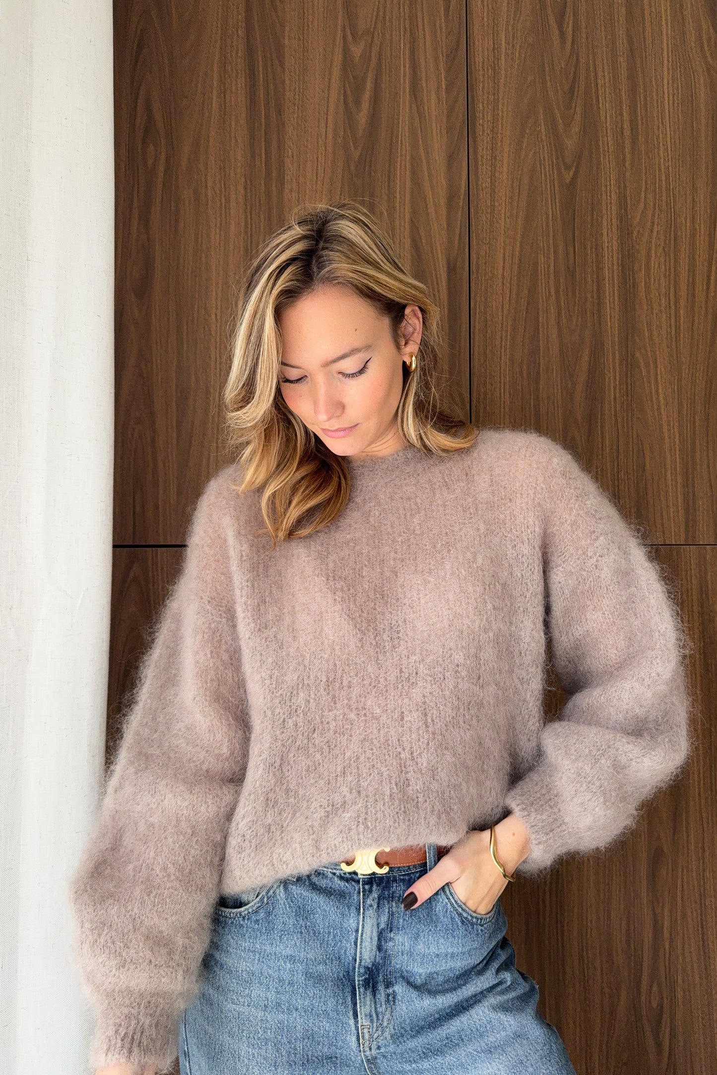 PULL BEIGE ALMA (80% mohair)