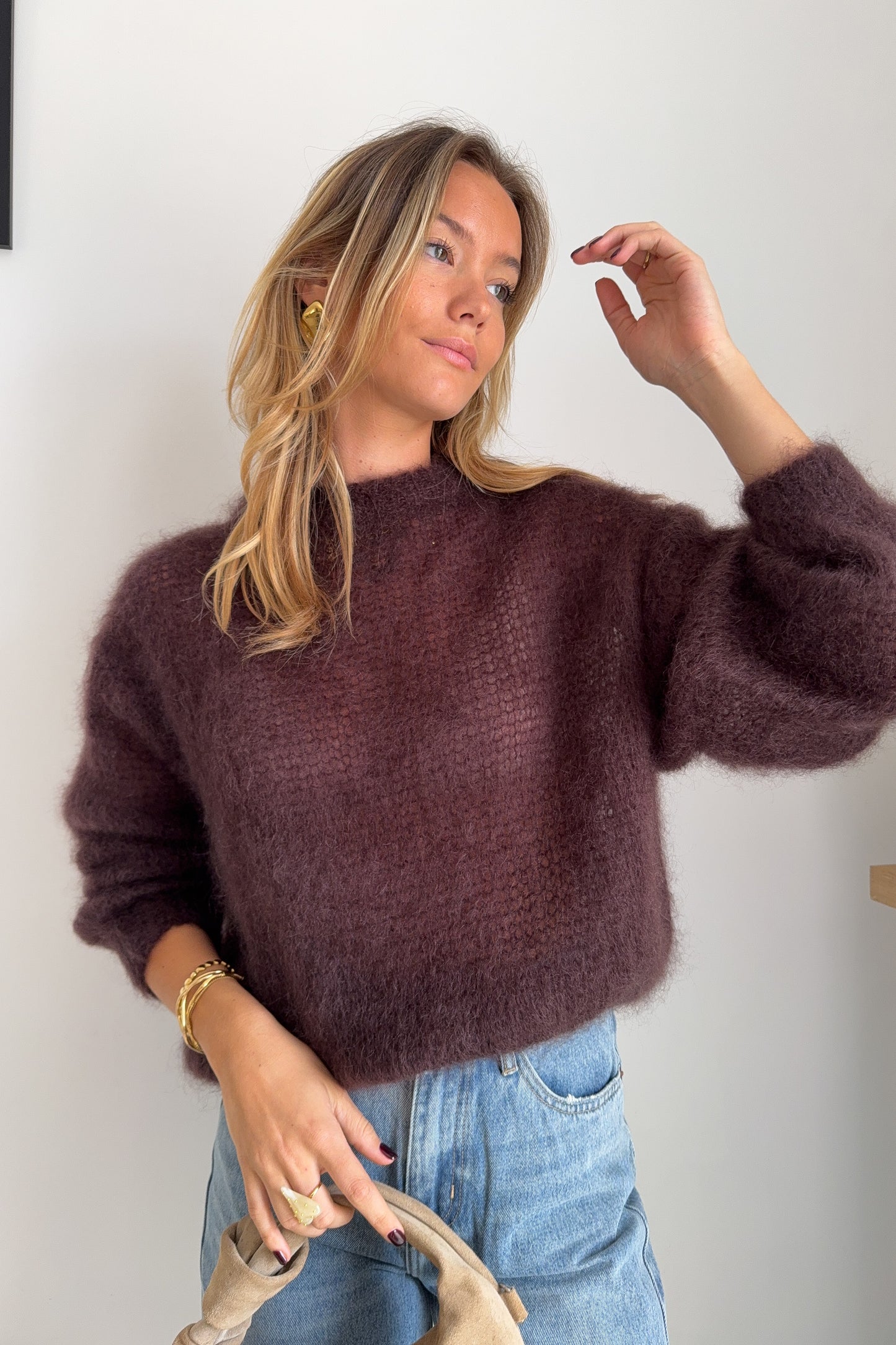 MAILLE FLUFFY CLEA CHOCOLAT (en mohair)