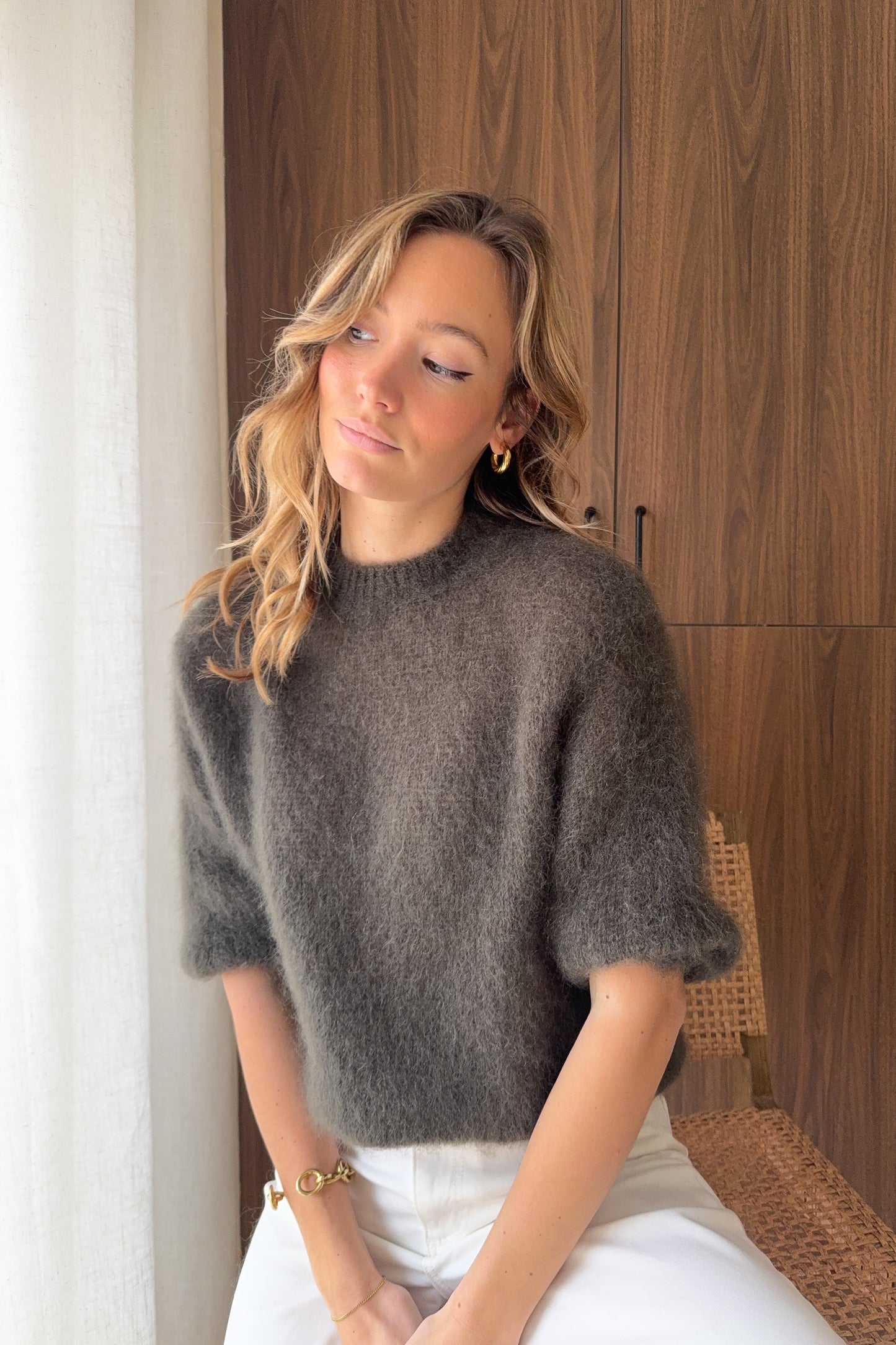 PULL MILEY KAKI (80% kid mohair)
