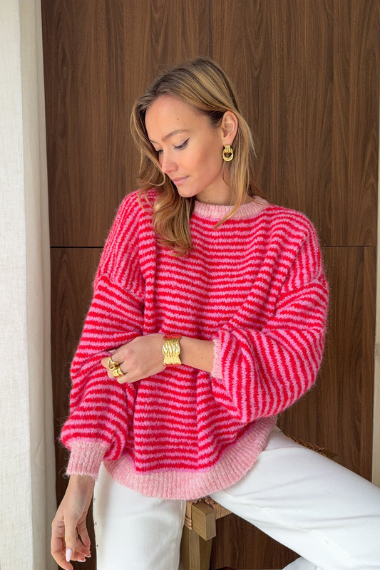 PULL LEANDRE FRAMBOISE