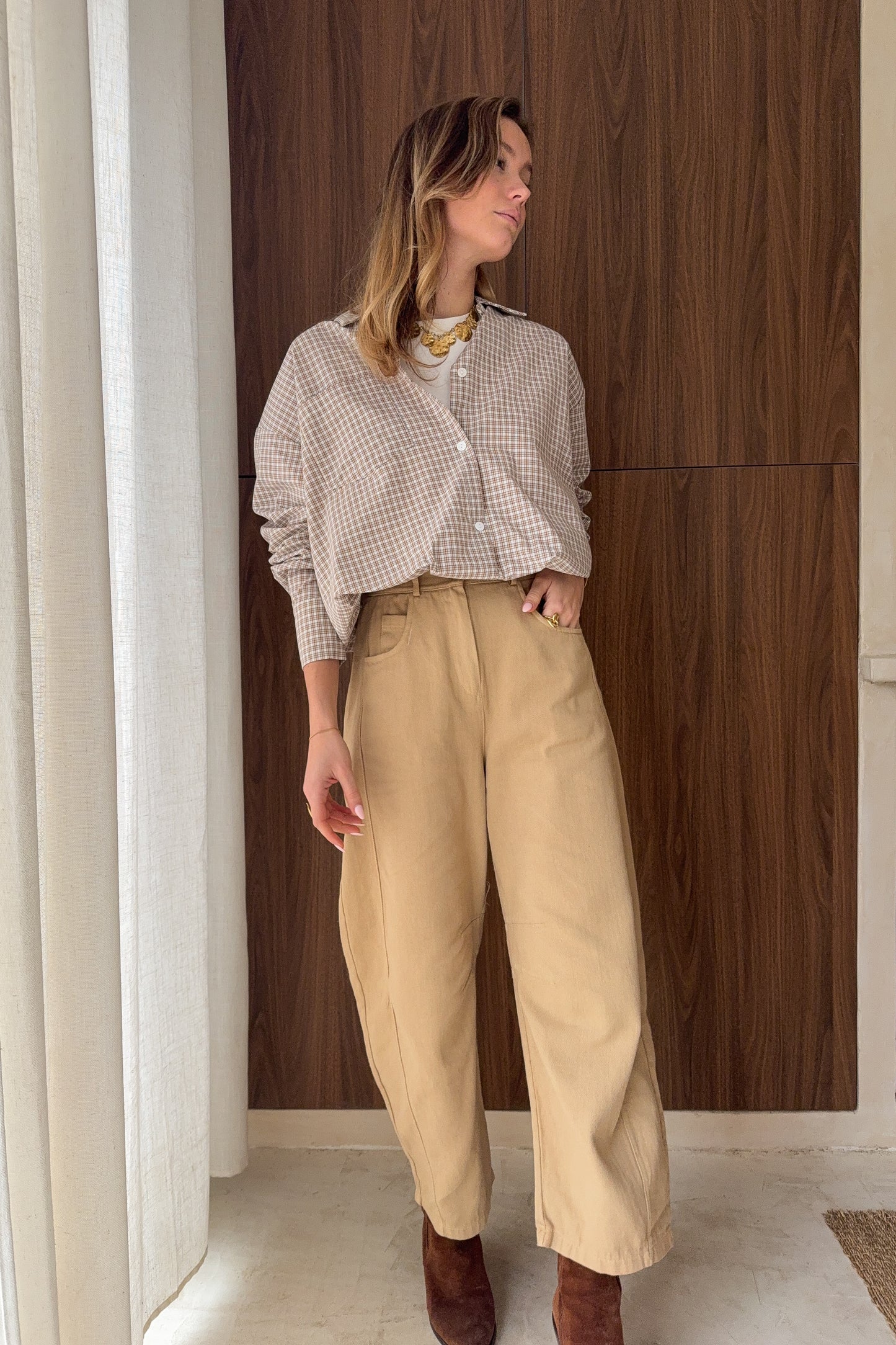 JEAN BEIGE FORME BALLOON