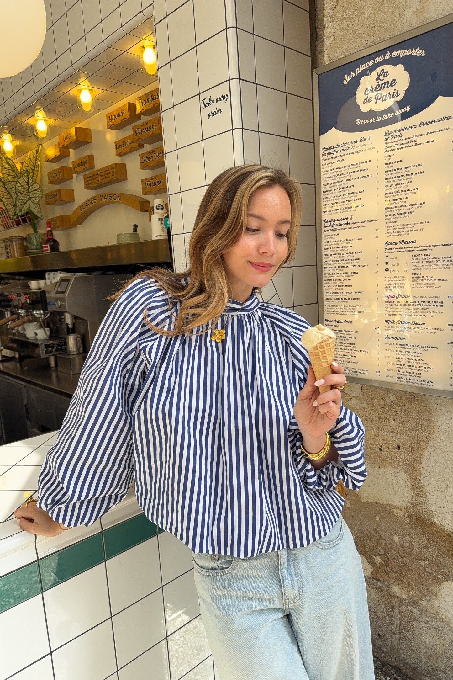 BLOUSE ELYA RAYEE BLEUE