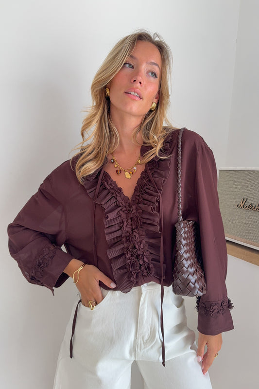 BLOUSE GAELLE MARRON